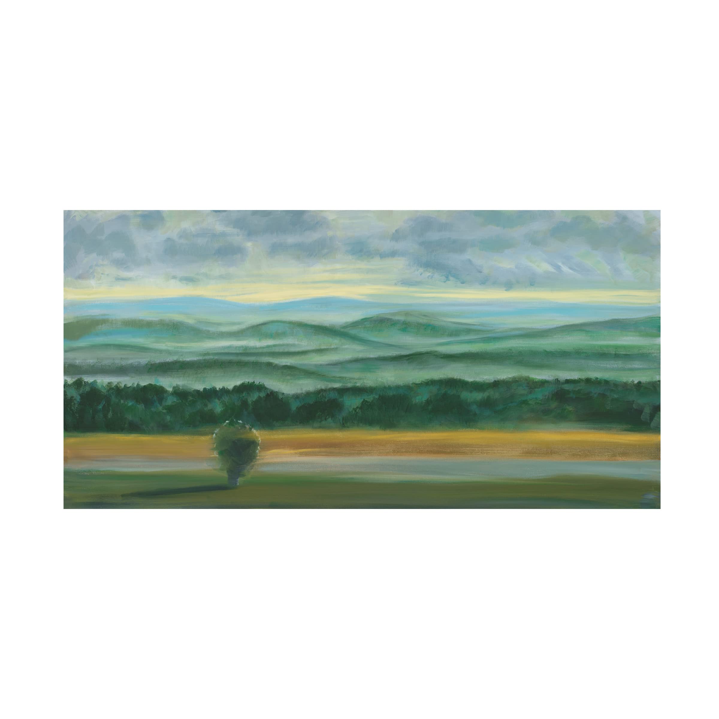 Julie Joy 'Misty Mountain View II' Canvas Wall Art Print - Landscape Nature Painting for Living Room, Bedroom & Office Decor