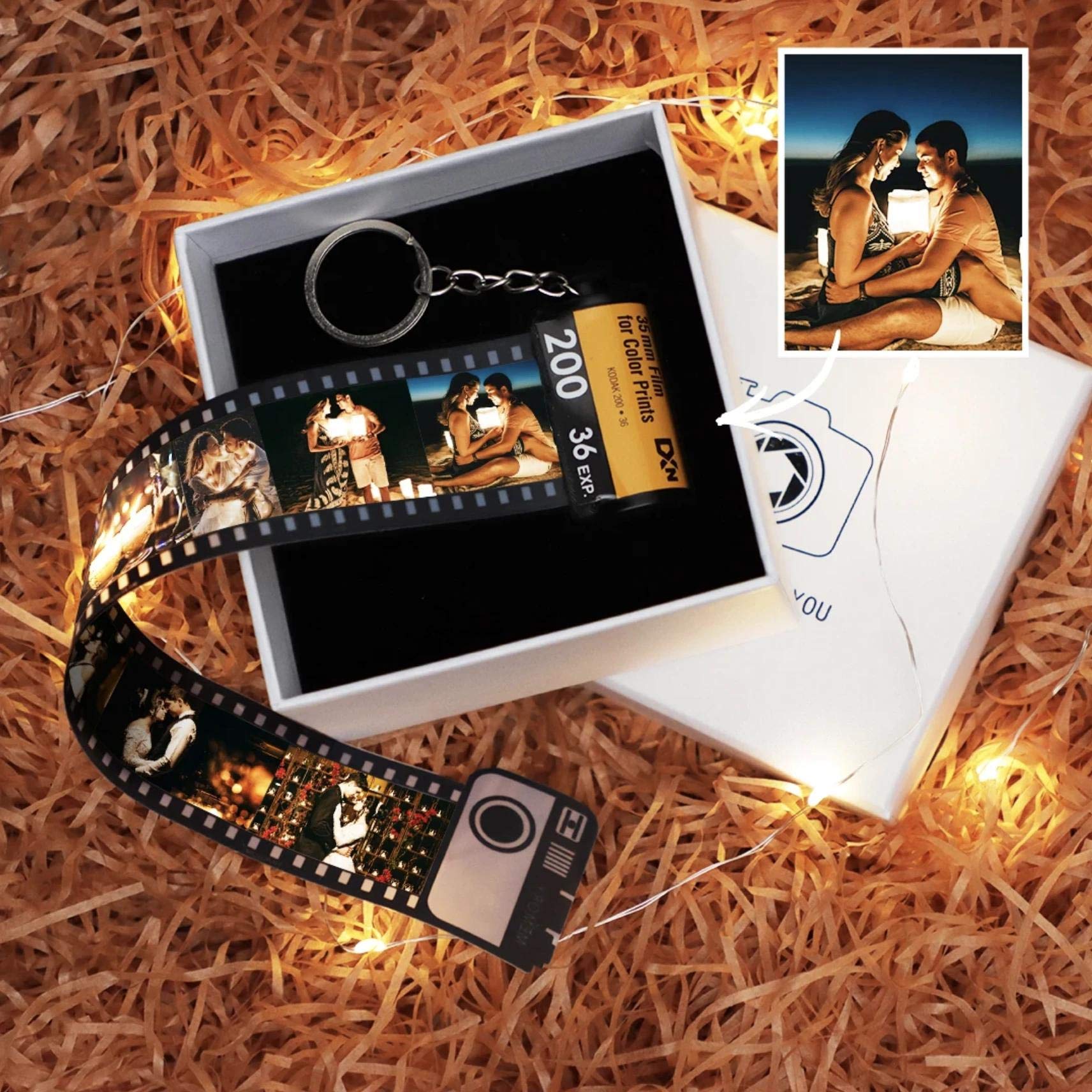 Custom Photo Keychain for Women - Personalized Camera Film Roll Keychain with Pictures - Perfect Gift for Birthdays, Anniversaries & Travel Memories