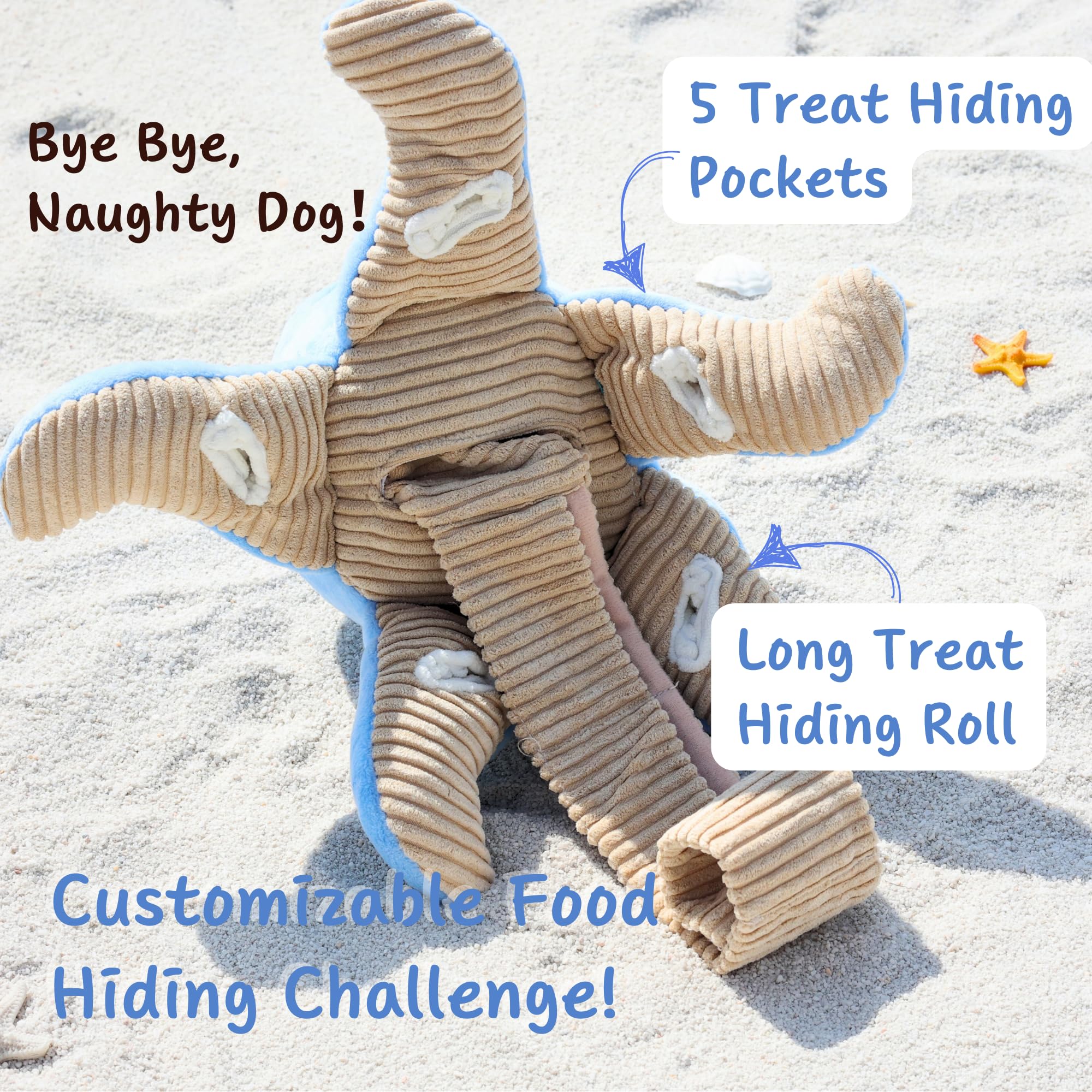 Interactive Squeaky Chew Puzzle Snuffle Dog Toy for Small, Medium & Large Dogs - Blue Octopus Design for Mental Stimulation & Playtime Fun
