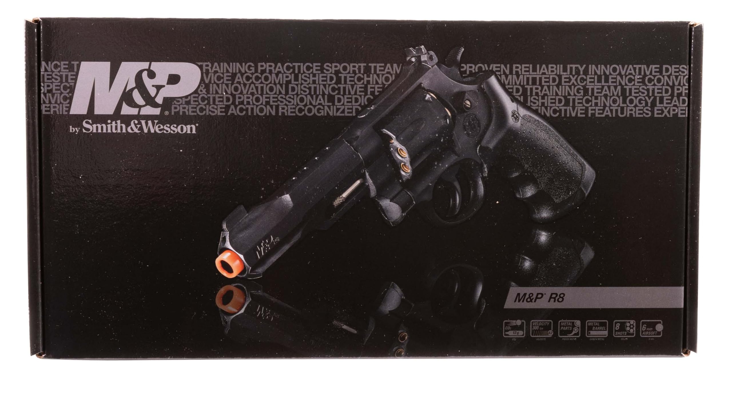 Smith & Wesson M&P R8 6mm BB Pistol Airsoft Gun Revolver - Realistic CO2 Powered Airsoft Pistol for Target Shooting & Training | Perfect for Backyard Practice, Airsoft Games & Tactical Training