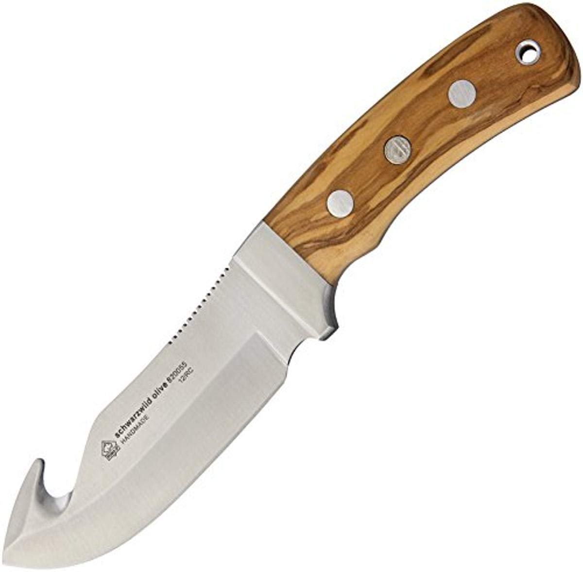 Puma IP Olive Schwarzwild Hunting Knife - High-Quality German Steel Blade for Outdoor Survival, Camping & Bushcraft - Durable Fixed Blade Knife with Ergonomic Handle