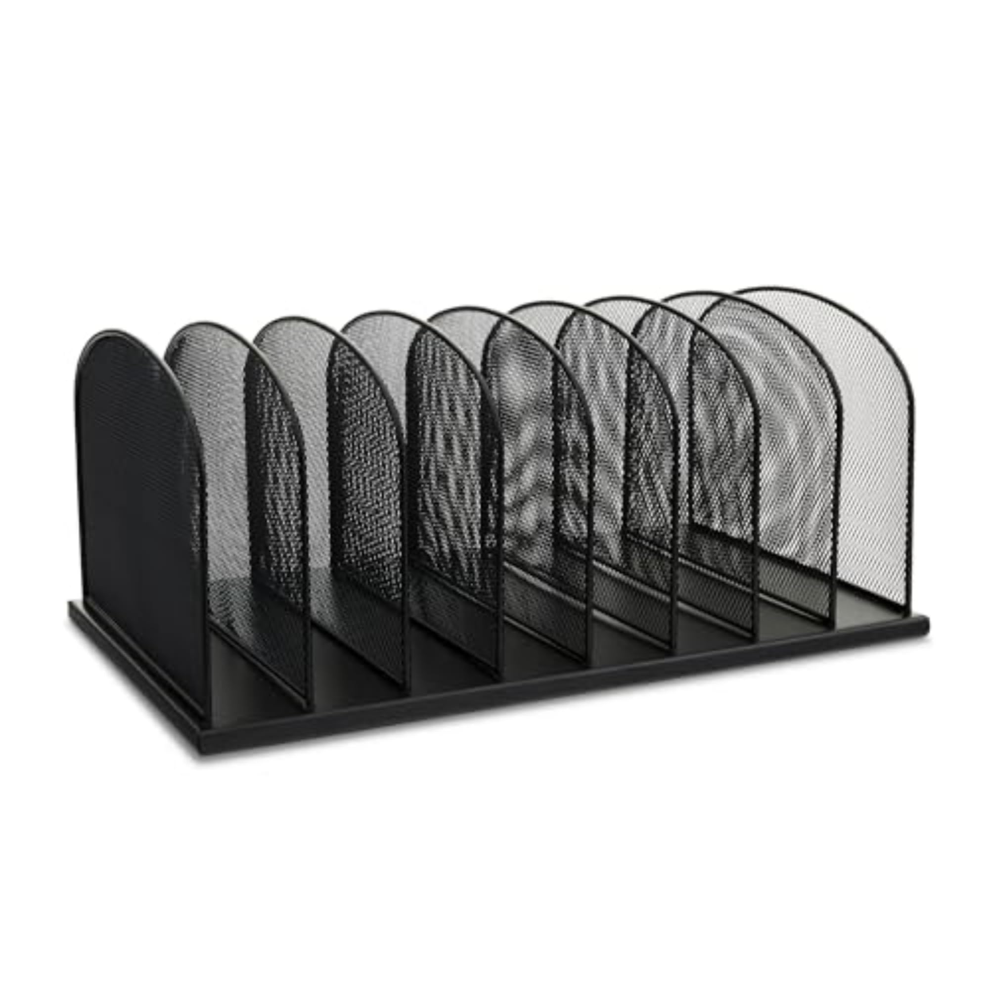 Safco Onyx Desk Organizer - 8 Vertical Compartments Steel Mesh Mail Sorter for Office & Classroom - Black | Perfect for Paper, Mail, and Document Organization at Home or Work
