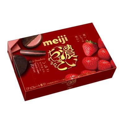 Meiji Rich Chocolate Strawberry Sandwich Biscuits - Pack of 5 | Japanese Snacks for Office, School & Travel | Delicious Treat for Chocolate Lovers
