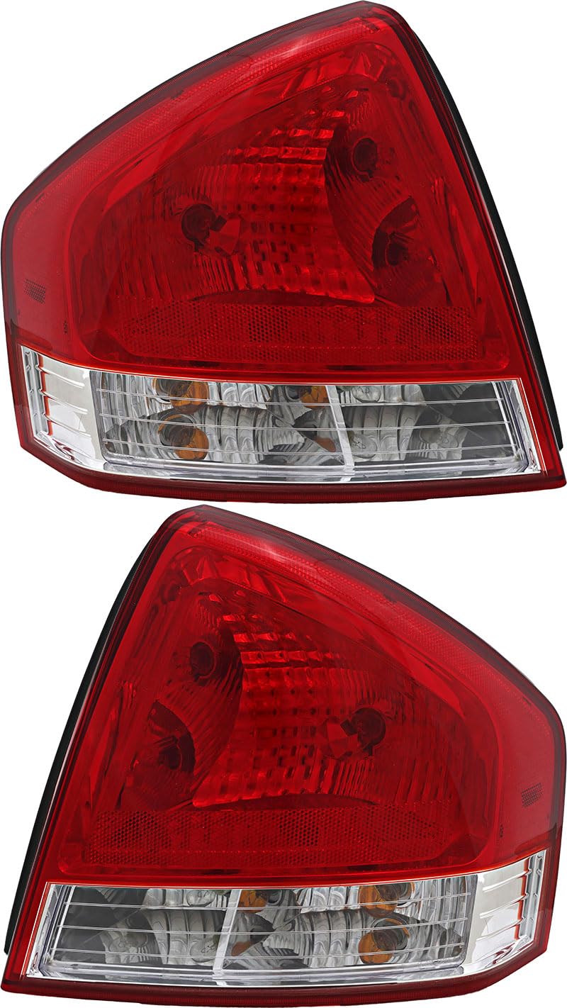Kia Spectra Tail Lights Lamps Set - Compatible with 2007-2008 Models - Driver & Passenger Side Replacement - Enhance Visibility & Safety for Night Driving