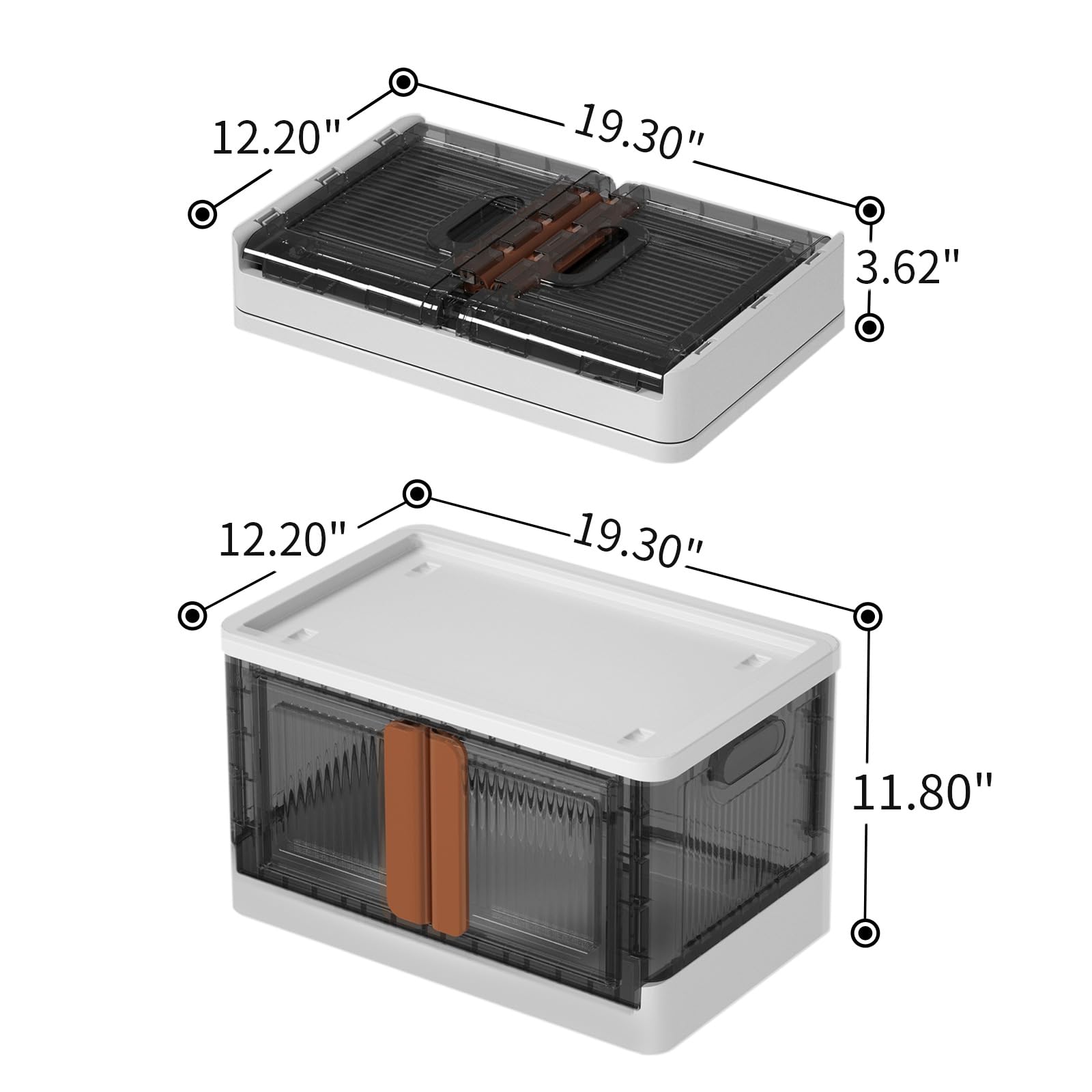 HAIXIN 4-Pack Plastic Storage Containers - Stackable Closet Organizers, Foldable Bookshelf & 8.4 Gallon Collapsible Laundry Baskets for Bedroom, Bathroom & Home Organization | Space-Saving Storage Solutions