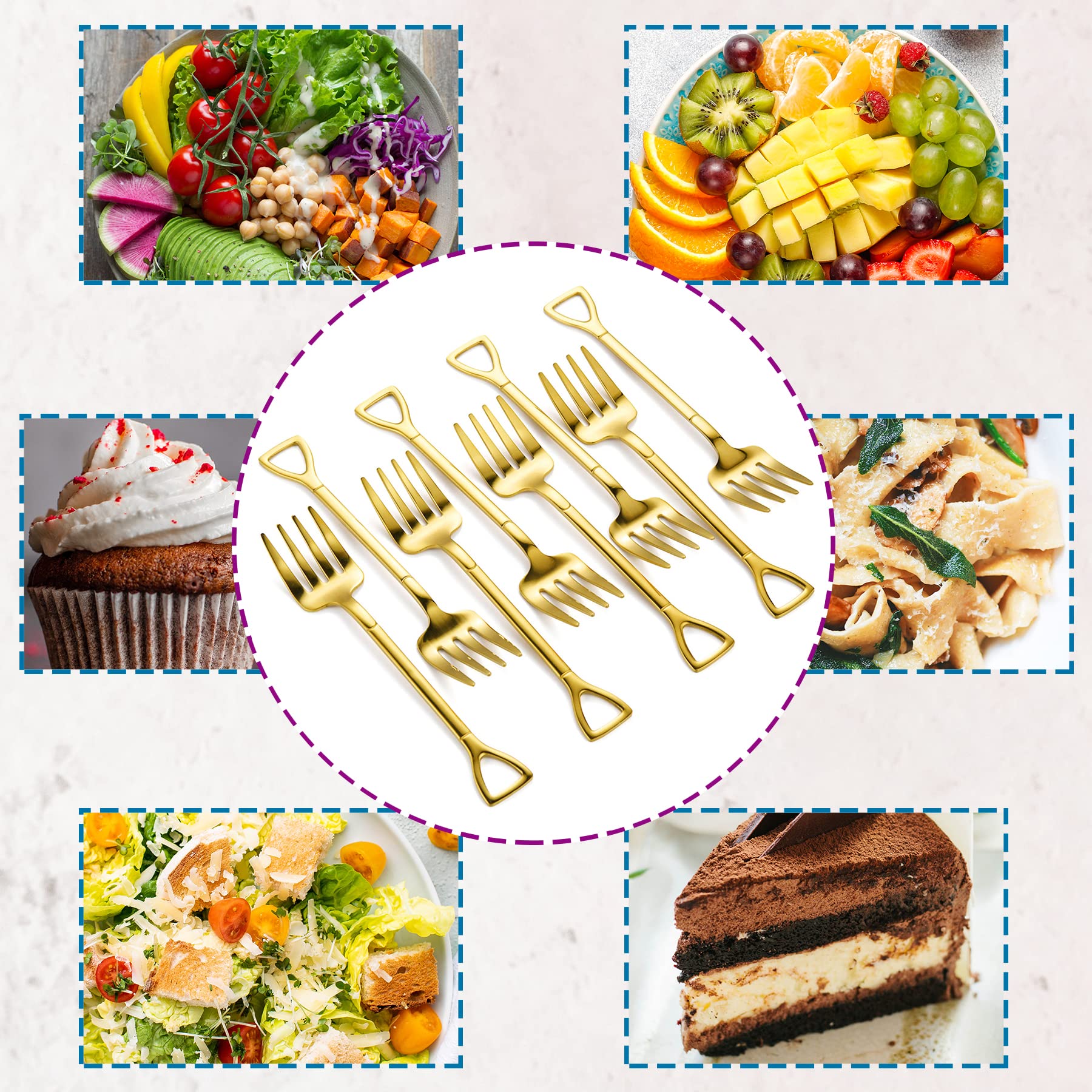 NMQLX 8-Piece Dessert Fork Set, 4.7