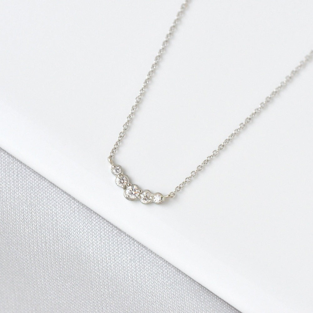 Exquisite Diamond Arc Necklace - 14K Gold Pendant for Women | Elegant Jewelry Gift for Anniversary, Valentine's Day & Special Occasions | Perfect for Date Nights, Weddings & Formal Events