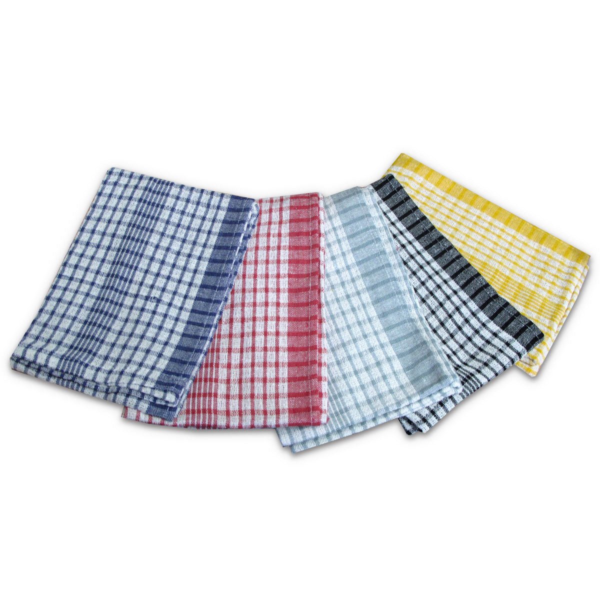 Premium 5-Piece Cotton Checkered Tea Towel Set for Kitchen, Dining & Hotel Use - Soft, Absorbent & Durable Dish Towels for Cleaning & Decor