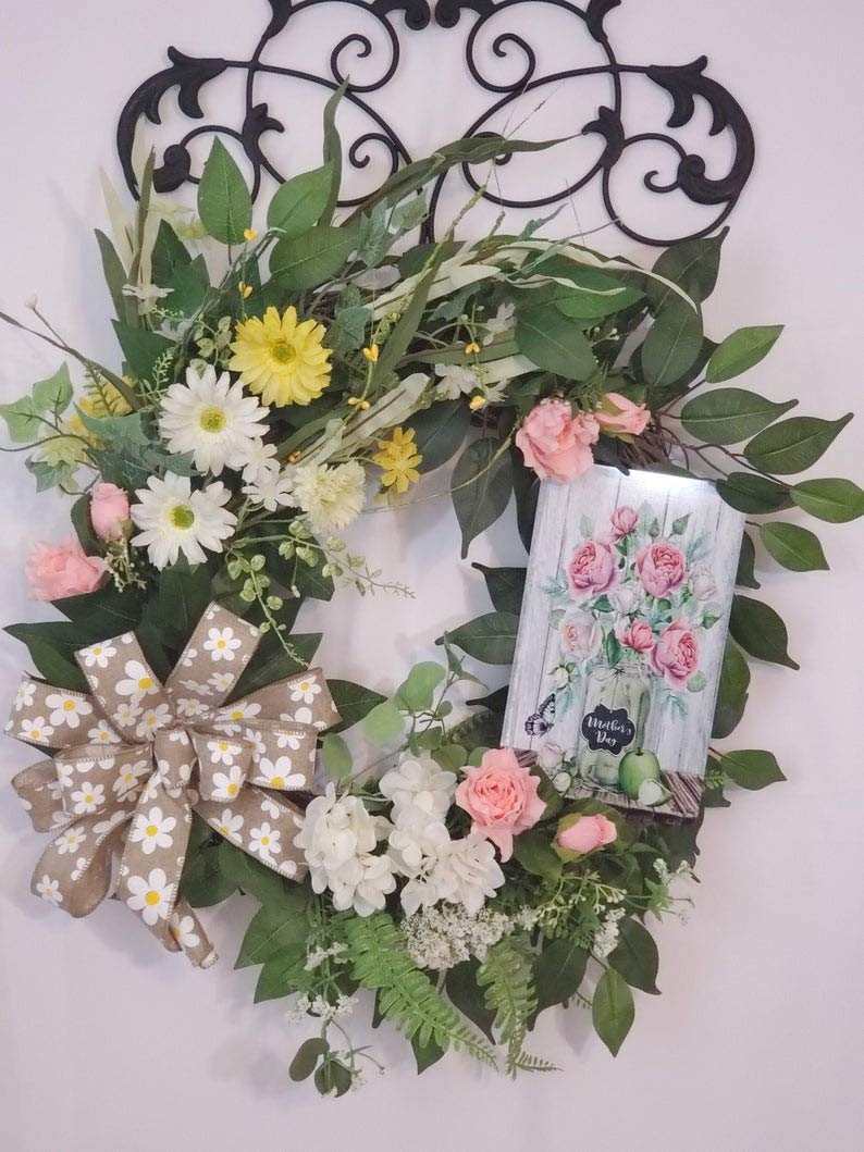 Easter Spring Wreath - Floral Decor for Front Door, Home & Party - Perfect for Easter, Spring Decorations & Holiday Celebrations