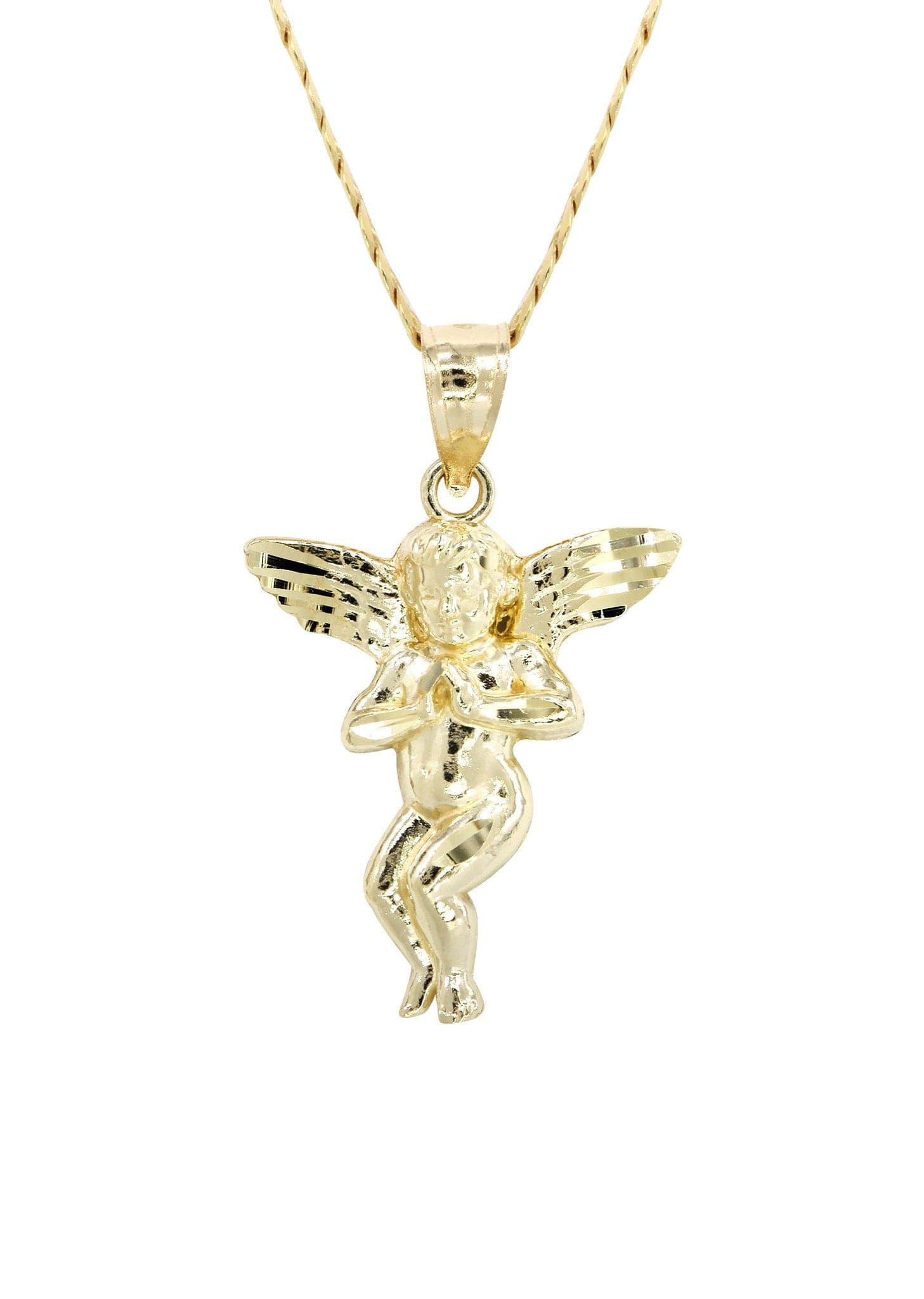 10K Yellow Gold Angel Pendant Necklace for Women - 6.3 Grams | Elegant Jewelry Gift for Birthday, Anniversary & Special Occasions
