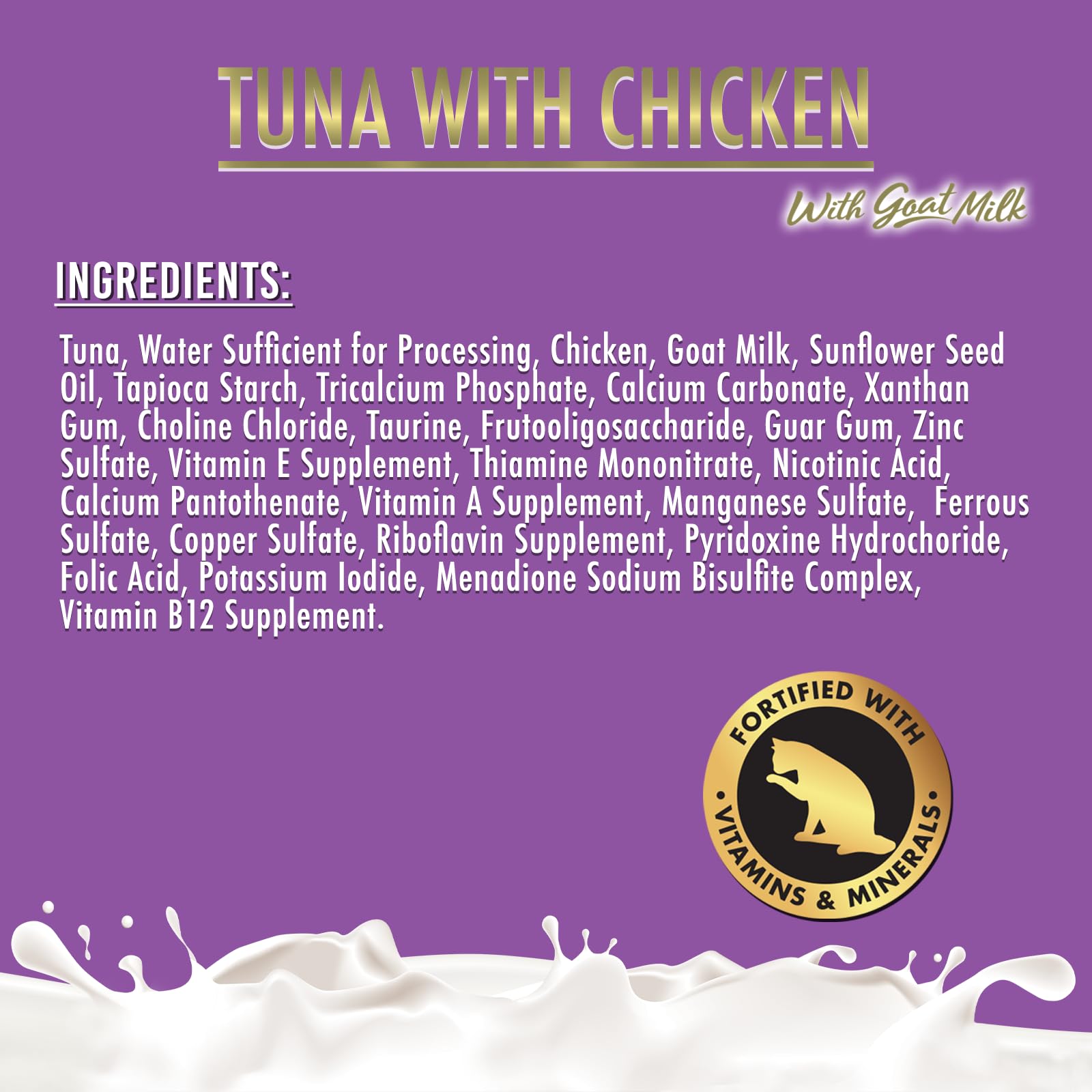 Premium Fussie Cat Wet Cat Food in Goat Milk Gravy - 24 Pack of 2.47oz Cans, Tuna & Chicken Recipe - Grain-Free, High Protein Cat Food for Adult & Senior Cats - Perfect for Picky Eaters & Digestive Health