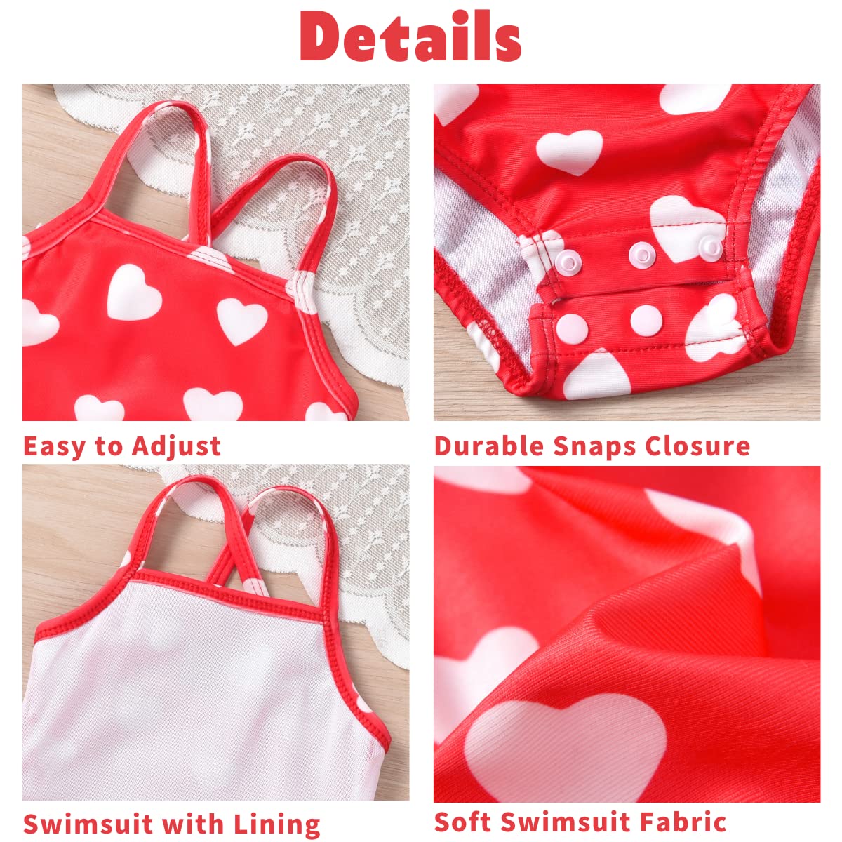 Aalizzwell Adjustable Baby Girls One Piece Swimsuit - UV Protection Swimwear for Toddler Beach & Pool Play