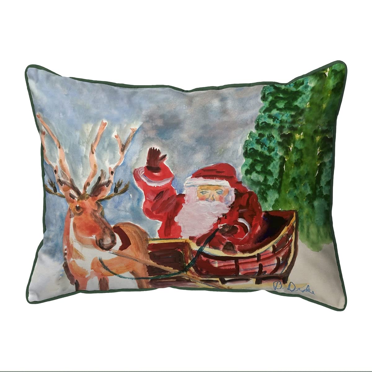Betsy Drake SN1225 Decorative Throw Pillow - 11x14 Inches, Multi-Color Accent Cushion for Sofa, Bed, Living Room & Home Decor