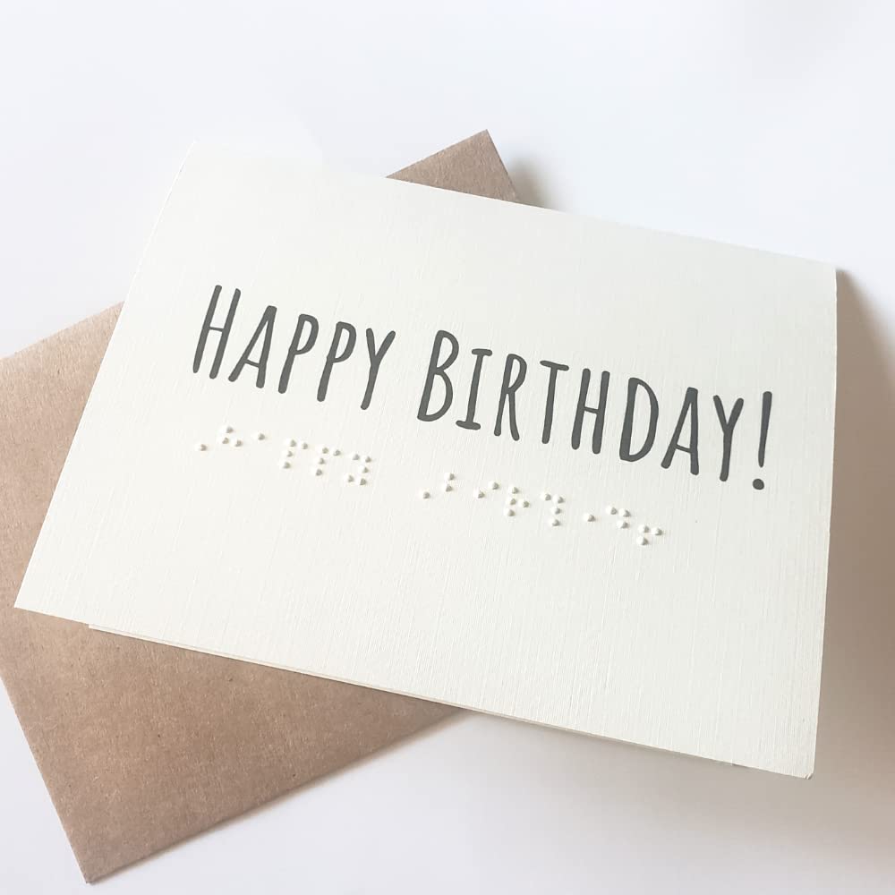 Braille Birthday Card - Happy Birthday Greeting Card for Blind & Low Vision - Men, Women, Kids - A2 Size - Perfect for Special Occasions & Inclusive Celebrations