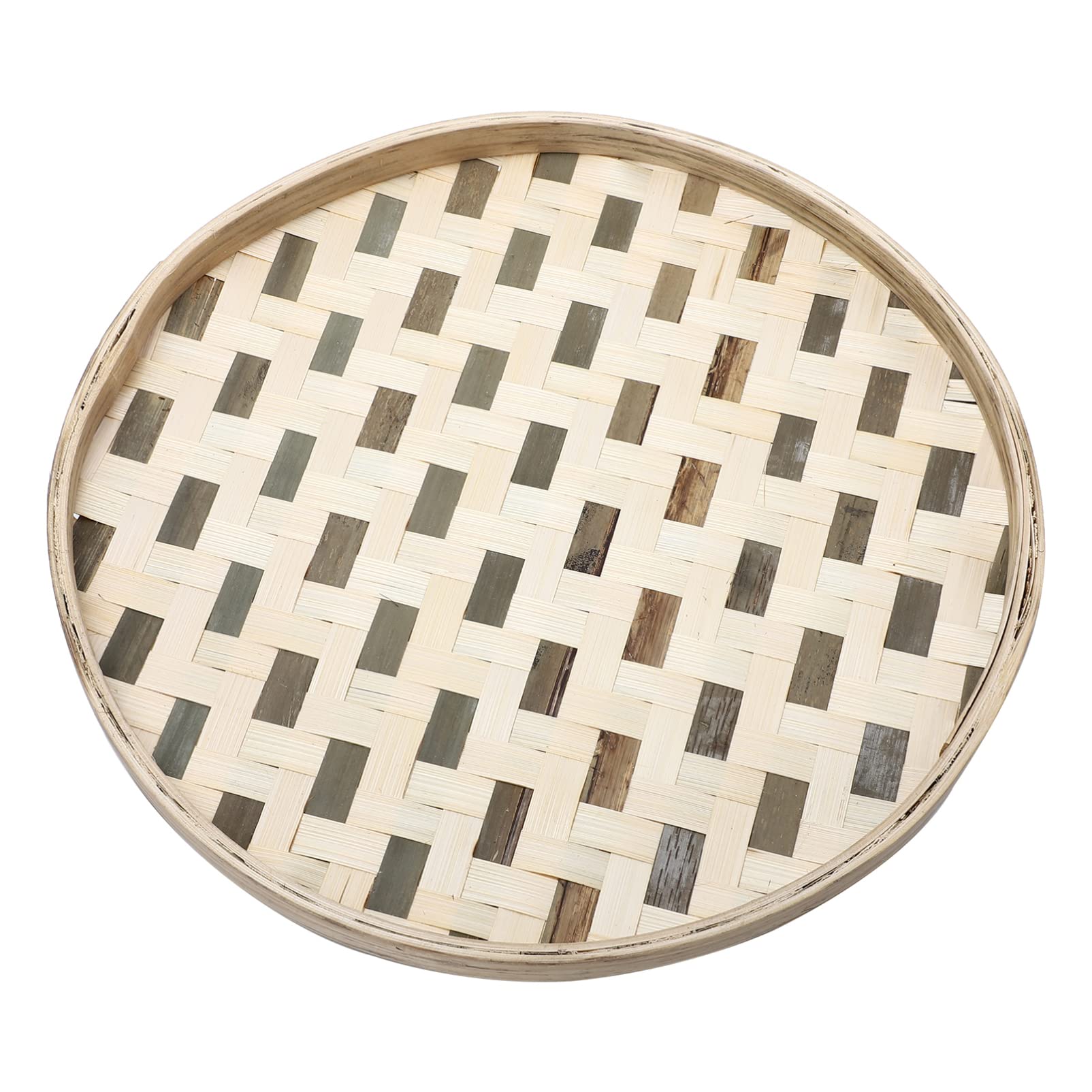 Natural Woven Rattan Fruit Basket - 30cm Light Yellow Kitchen Countertop Organizer for Fruits, Vegetables & Decor | Indoor/Outdoor Dining Table Centerpiece, Picnic & Party Serving Tray