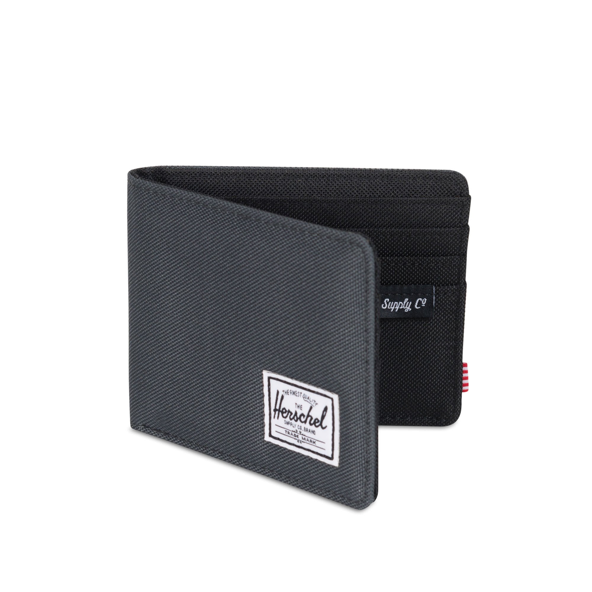Herschel Roy Wallet for Men - Slim RFID Blocking Bifold Wallet in Black/Dark Shadow - Perfect for Everyday Use, Travel & Business