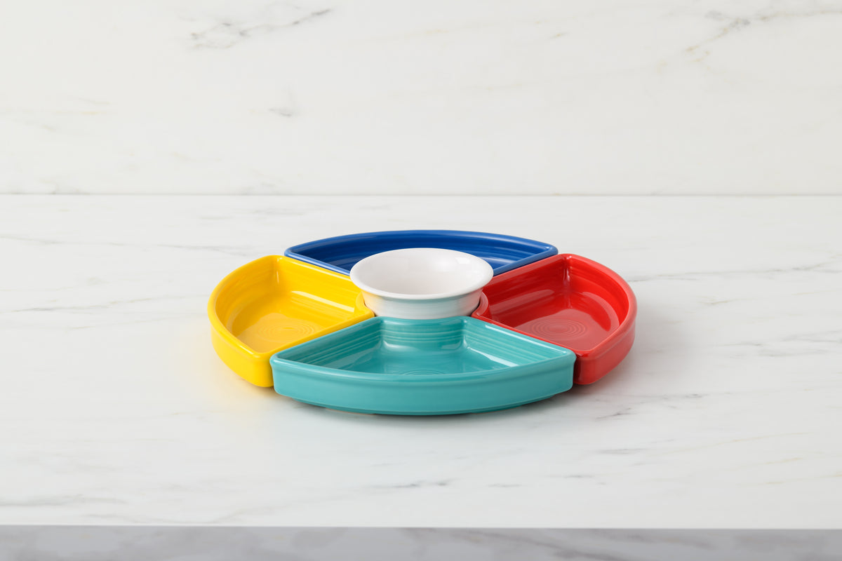 Vibrant 5-Piece Mixed Color Dinnerware Set - 8.2 Inch Plates & Bowls for Entertaining, Parties & Family Gatherings | Durable Melamine Tableware
