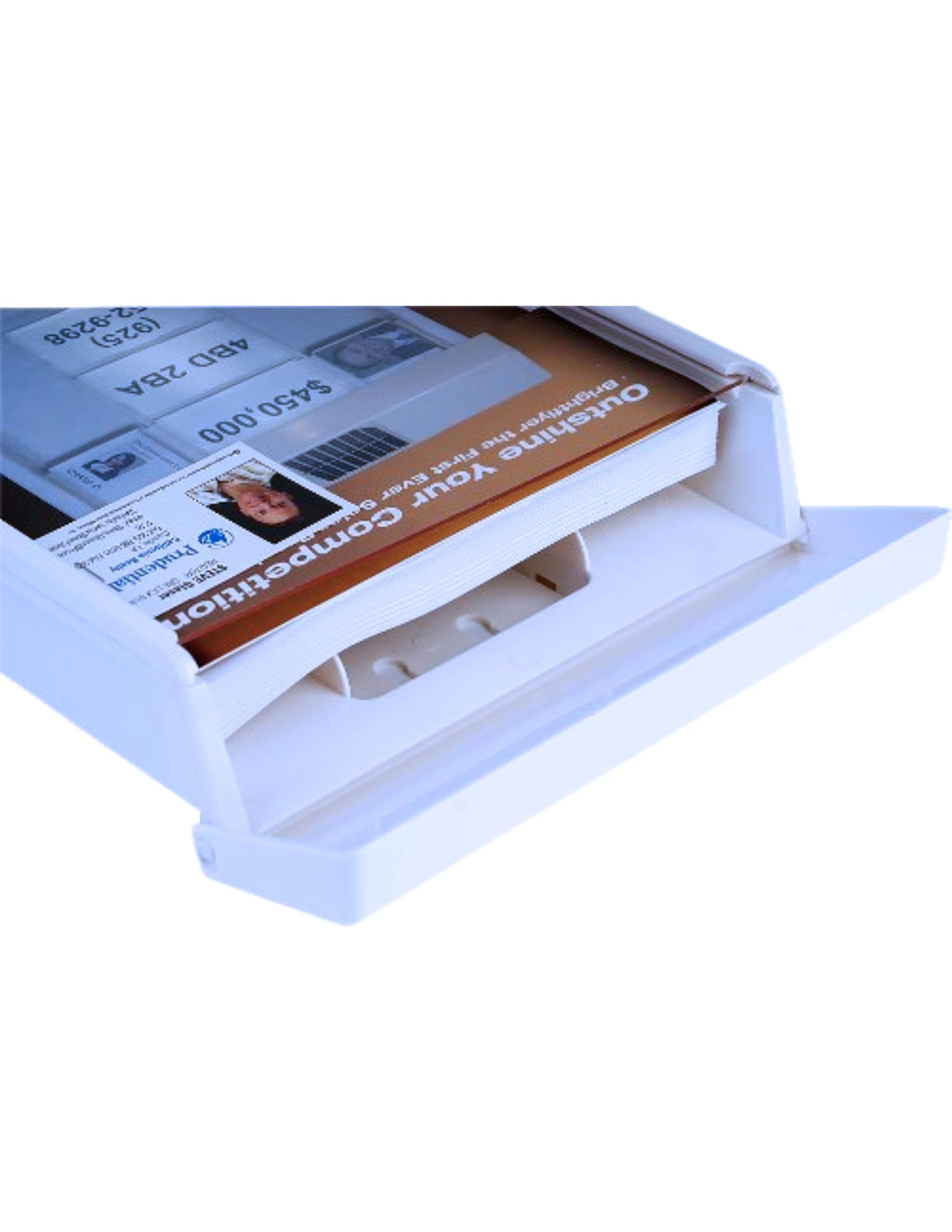 White Snap Shut Brochure Box - Durable Outdoor Flyer Holder for Realtors - Real Estate Marketing Supplies - Perfect for Open Houses, Property Listings & Business Promotions