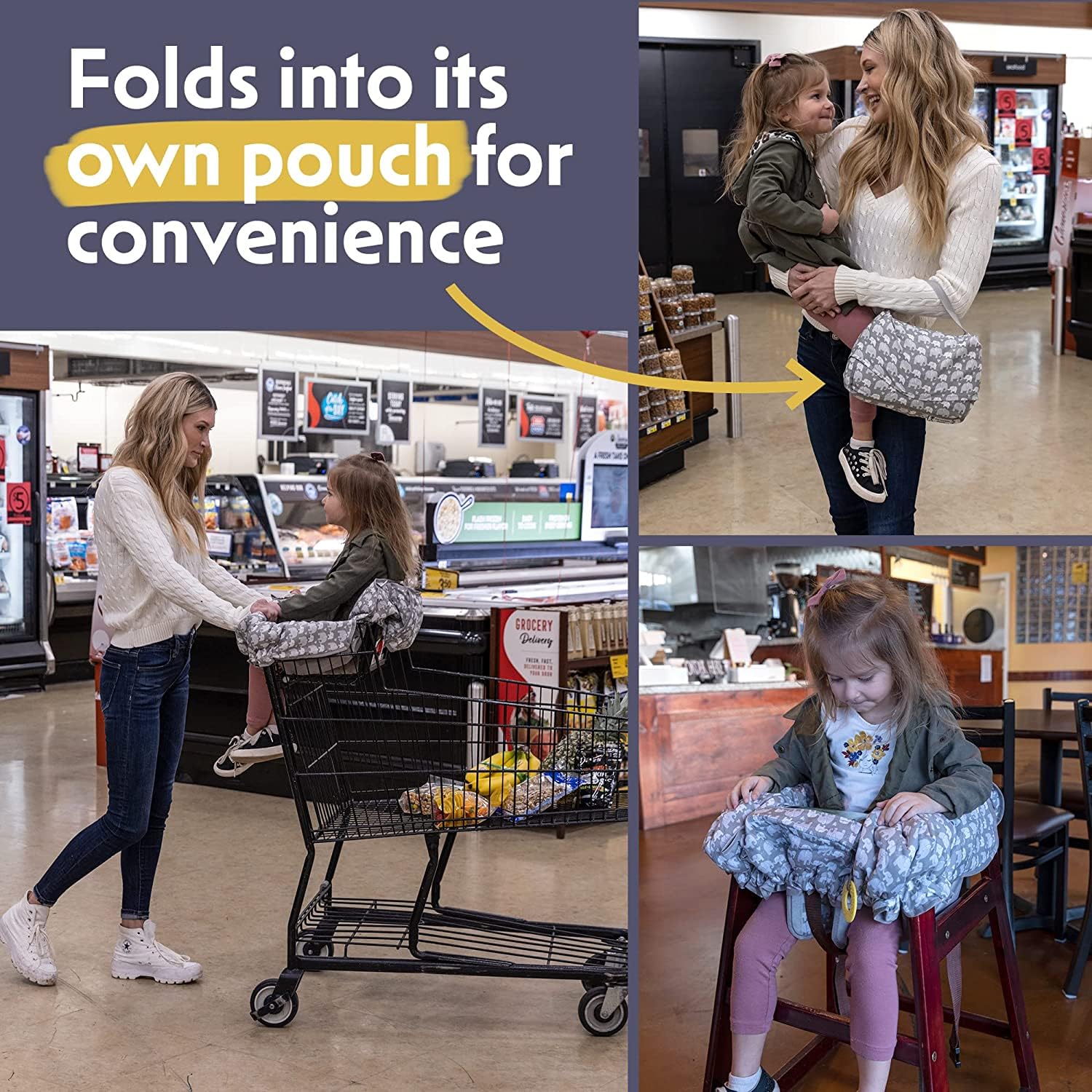 Baby Shopping Cart Cover - Soft, Adjustable, and Machine Washable for Safe and Comfortable Grocery Trips