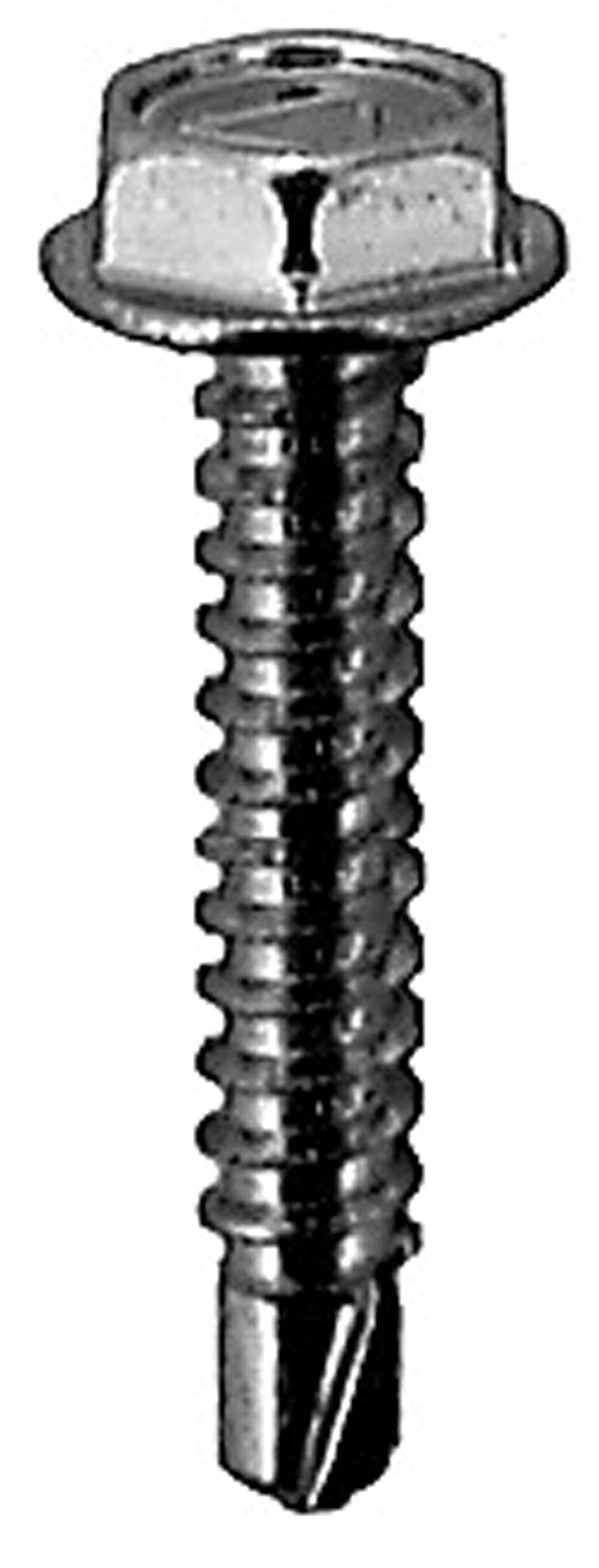 #10 x 1 Inch Hex Washer Head TEK Screws - Self-Drilling Metal Screws for Roofing, HVAC & Sheet Metal Applications