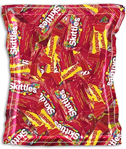 SKITTLES & STARBURST Candy Variety Pack - 16lb Bulk Assortment of Original Fruity Flavors | Sweet Treats for Parties, Halloween, Office Snacks & Movie Nights