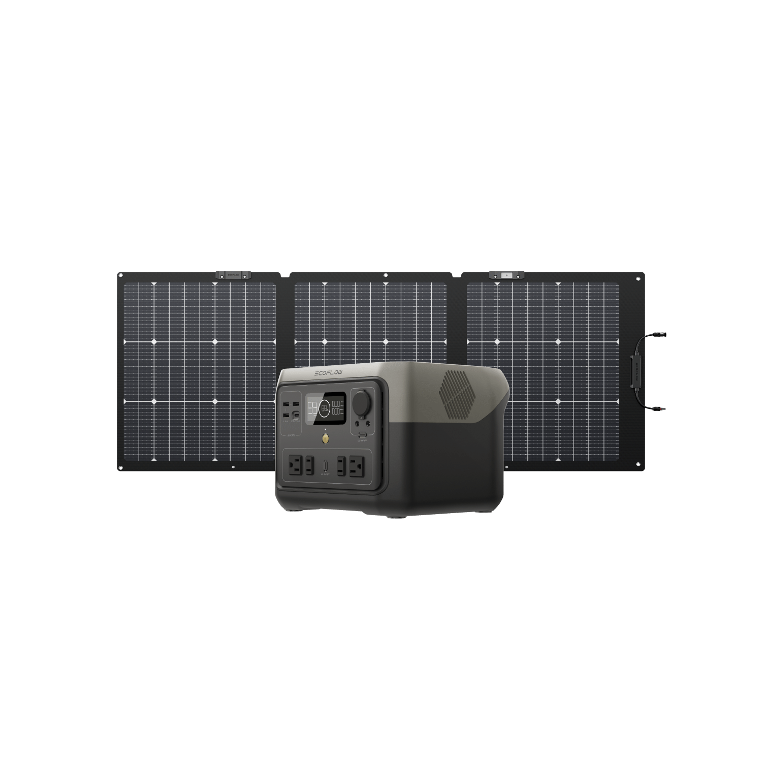EcoFlow RIVER 2 Max Portable Power Station with 160W Solar Panel - Solar Generator for Camping, RV, Emergency Backup & Off-Grid Power Supply