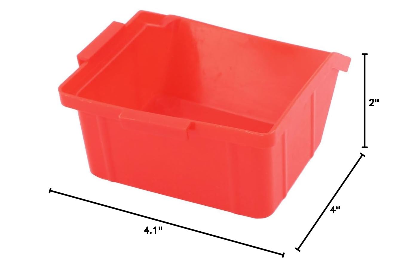 Red HFSL-1 Tool Organizer with Open Front - Stackable Storage Bins for Craft Parts & Components | Workshop & Garage Organization Solution