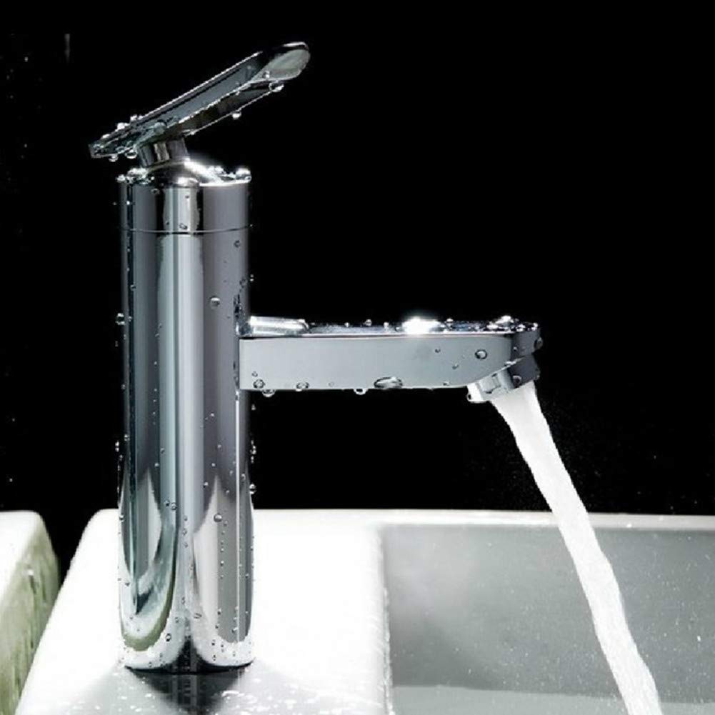 Chrome Deck Mount Bathroom Sink Faucet - Single Handle Mixer Tap for Vanity, Shower & Bathroom Sink - Cold Water Control - Perfect for Modern Home Renovation & Bathroom Upgrades