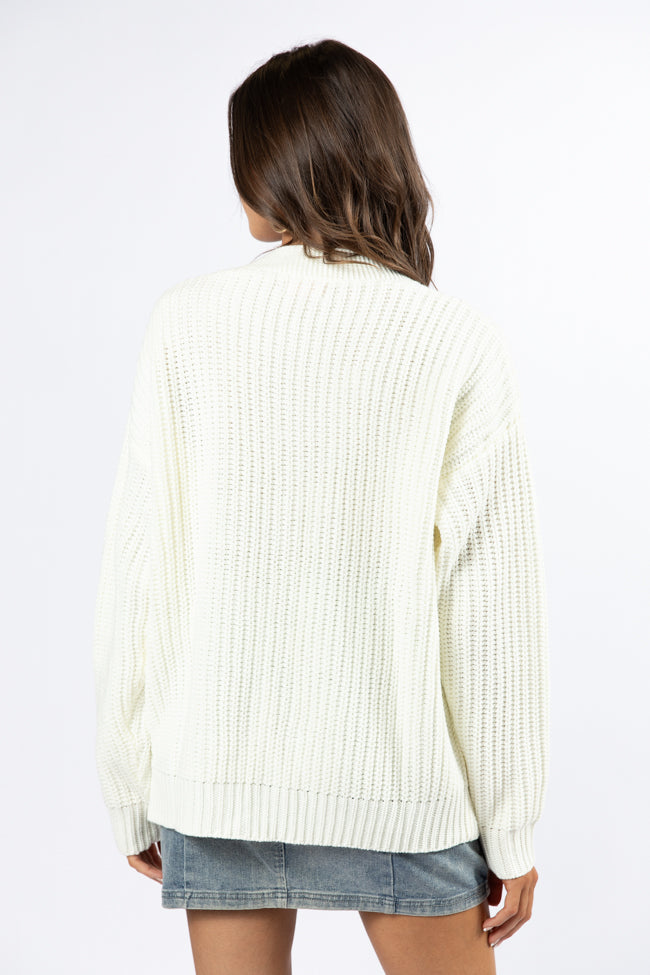 Living For Today Ivory Denim Pocket Cardigan - Women's Lightweight Knit Sweater | Perfect for Casual Outfits & Layering in Fall/Winter