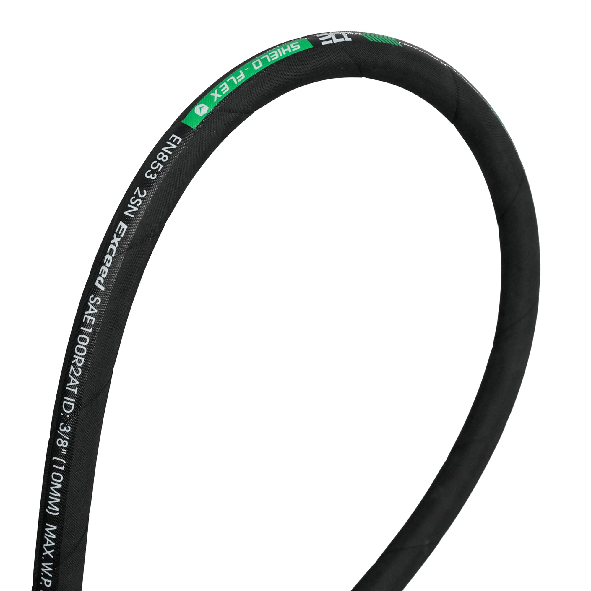 Haichy 1/4 in x 100 ft Hydraulic Hose - 5800 PSI High-Pressure Rubber Hose with 2-Layer Steel Wire Braid, Oil-Resistant & Flexible for Industrial, Agricultural, and Construction Equipment