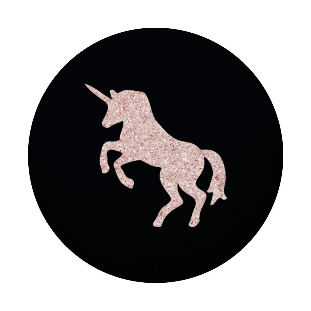 Rose Gold Unicorn Wall Art Print - Beautiful Black Background Home Decor for Bedroom, Living Room & Nursery