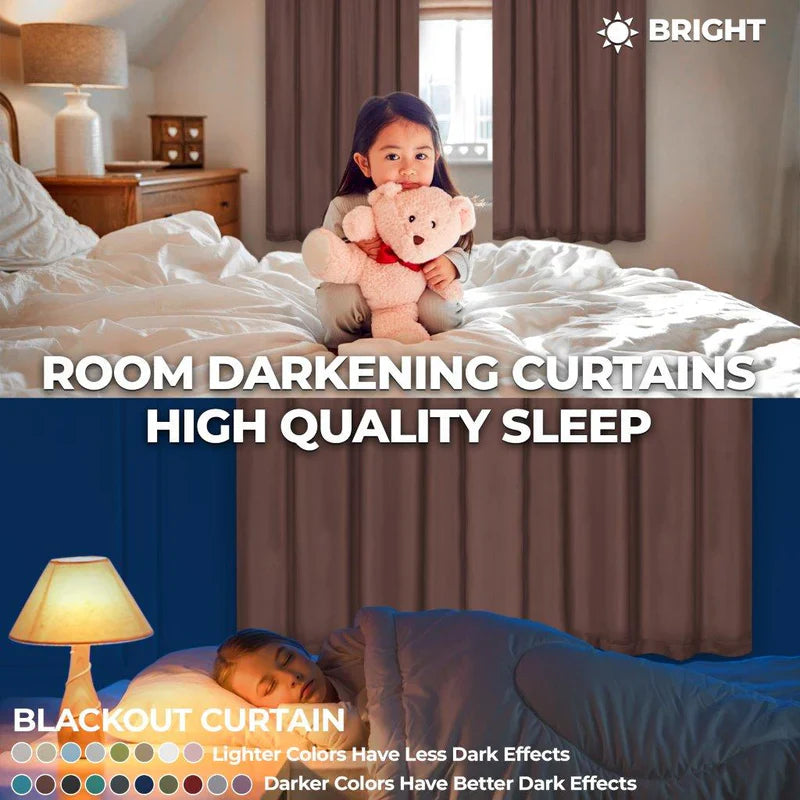 Blackout Curtains for Bedroom - Set of 2 Panels, Grommet Top Room Darkening Thermal Insulated Drapes for Better Sleep & Energy Efficiency | Perfect for Home Theater, Nursery & Shift Workers