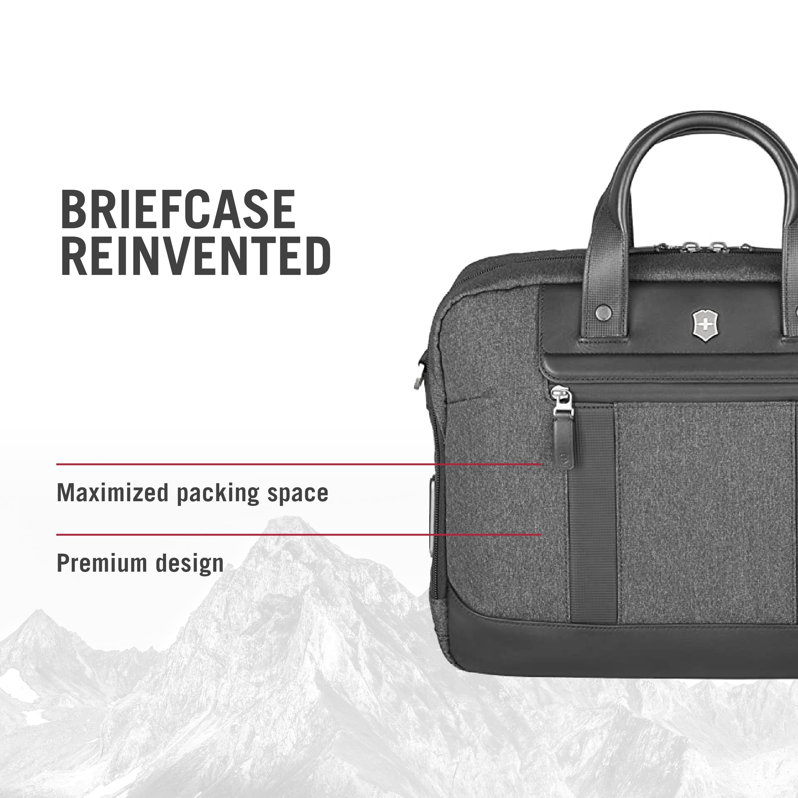 Victorinox Architecture Urban2 Professional Laptop Briefcase - 16L Gray Business Bag with Detachable Shoulder Strap - Ideal for Work, Travel & Commuting - Durable Office Briefcase for Men & Women