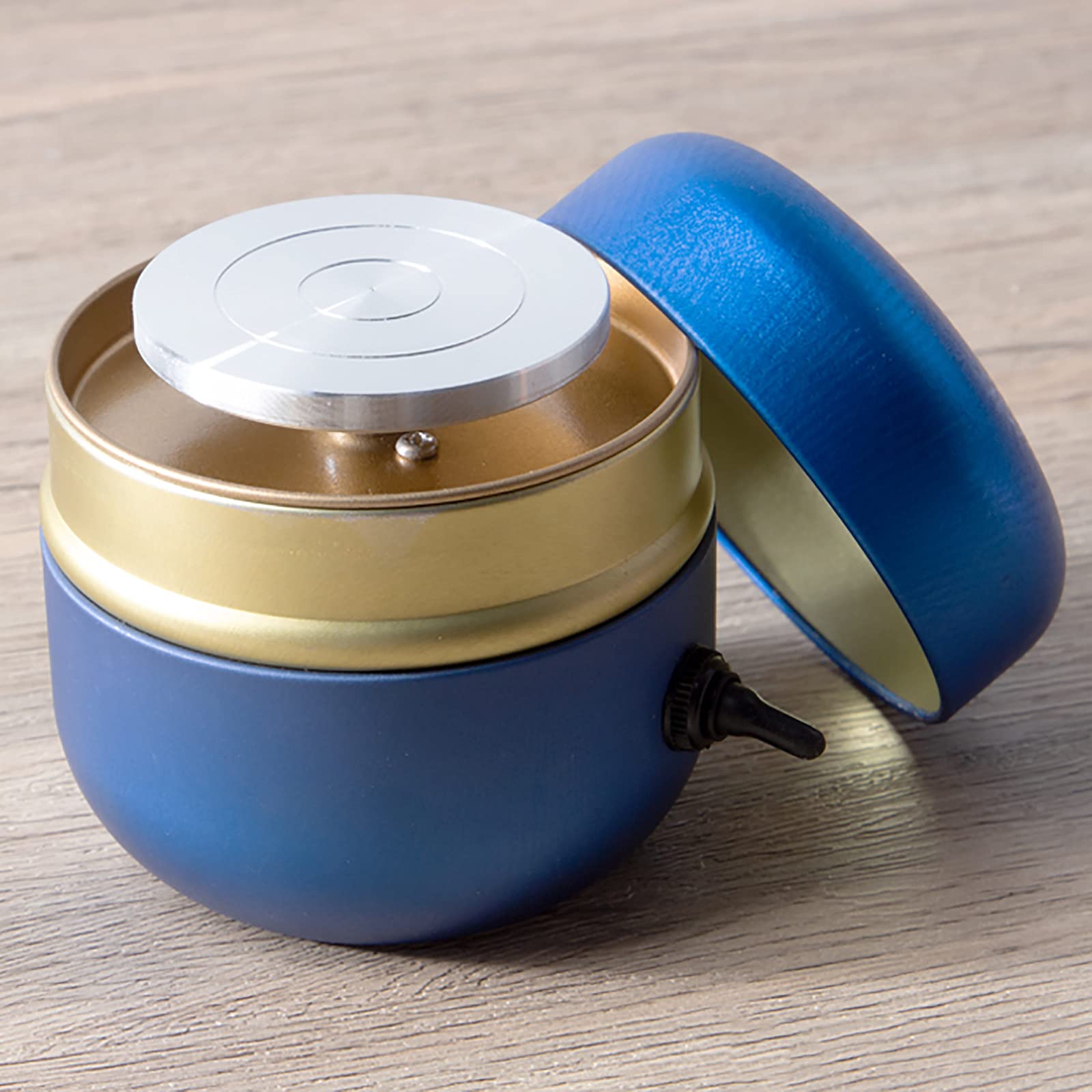 **Mini Electric Pottery Wheel for Beginners - Portable Clay Machine with Adjustable Speed & Aluminum Tray - DIY Ceramic Art Tool for Kids & Adults - Perfect for Home, Classroom & Art Studio (Blue, Round)**