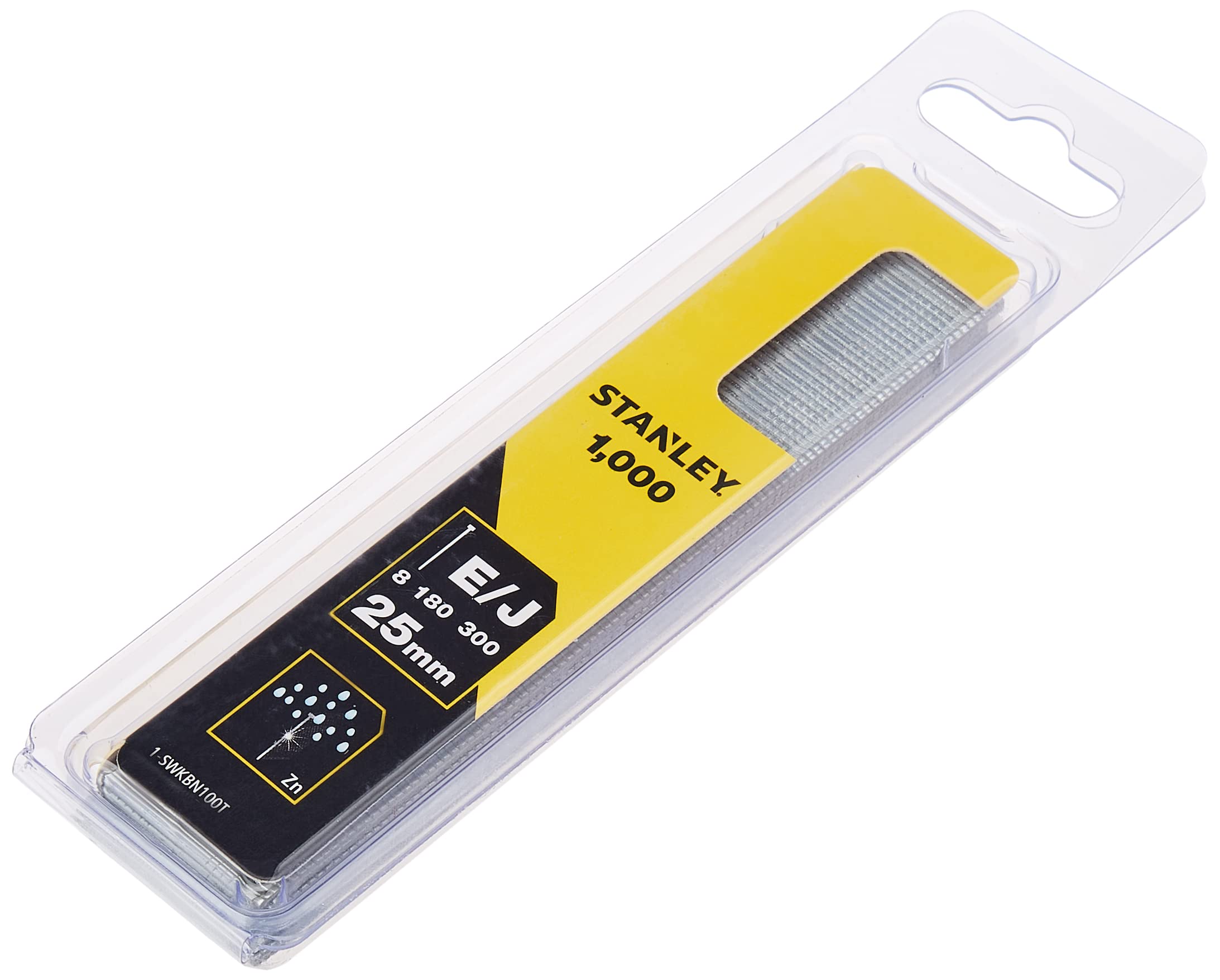 Stanley SWKBN 100T 25mm Nails (Pack of 1000) - Premium Construction Nails for Woodworking, Framing & DIY Projects