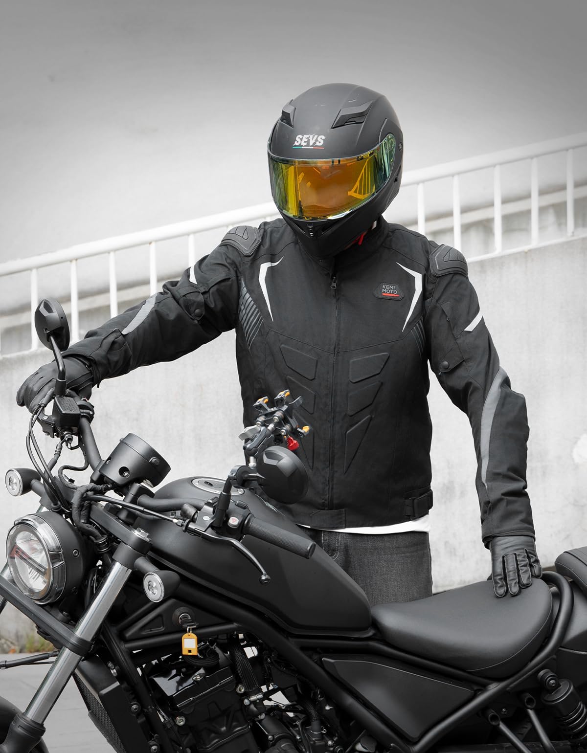 KEMIMOTO CE Level 2 Armored Motorcycle Jacket for Men - All Season Windproof Motorbike Riding Jacket with Full Protection (Sizes L-3XL) | Perfect for Commuting, Touring & Adventure Riding