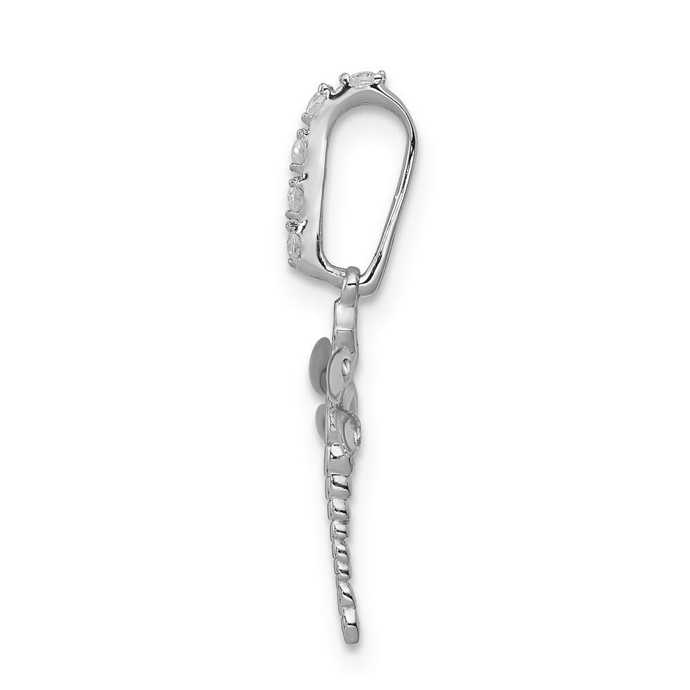 14K White Gold Blue & White Diamond Dragonfly Pendant Necklace - Elegant Jewelry Gift for Women, Perfect for Anniversaries, Birthdays & Special Occasions