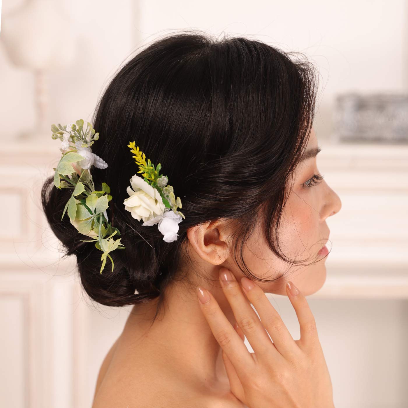 Kercisbeauty Tiny Flower Hair Pins - Elegant Wedding Hair Accessories for Brides & Bridesmaids | Floral Hair Clips for Special Occasions, Garden Parties & Prom | Women's Fashion Hair Jewelry (All Styles)