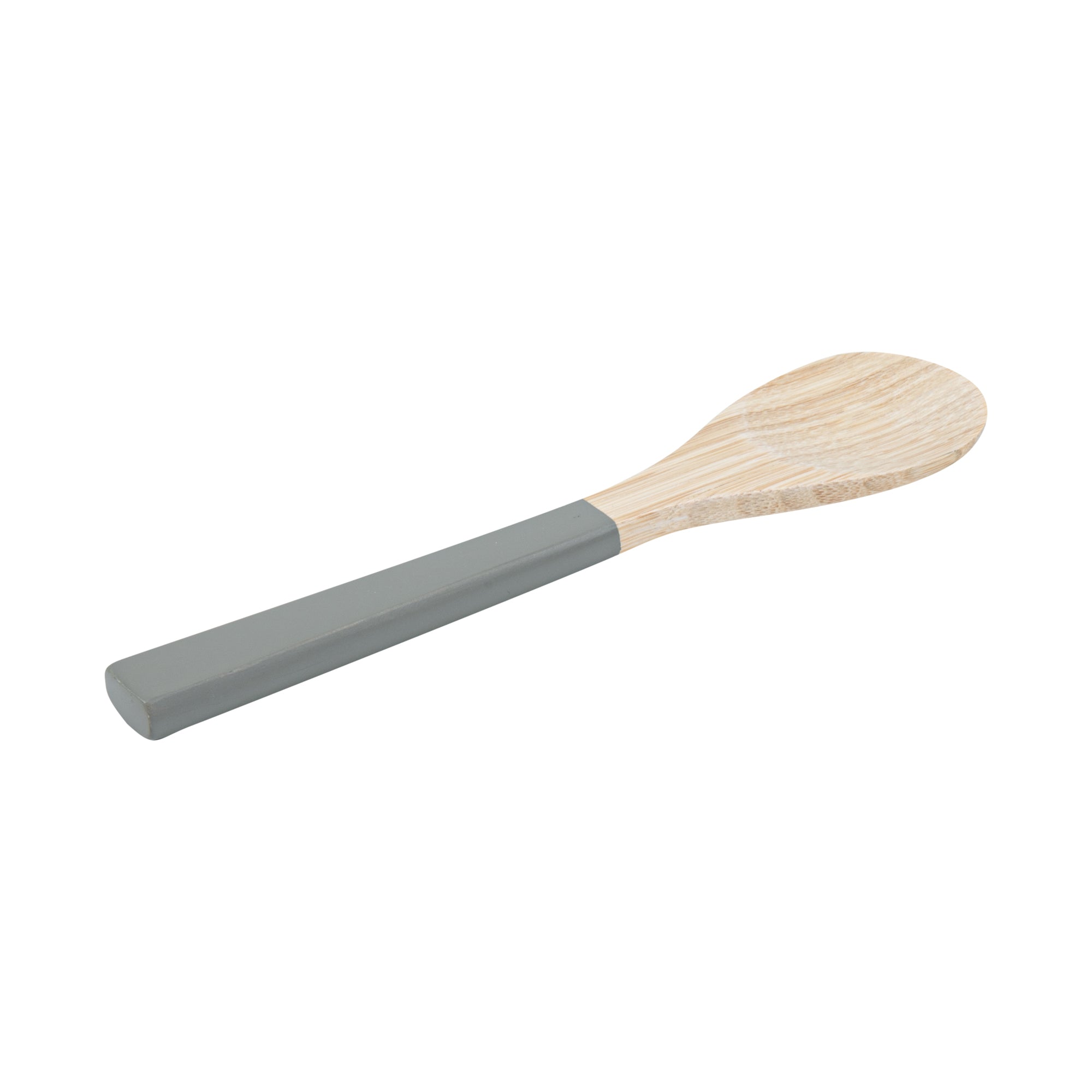 Bambuddha 25 oz Round Gray Spun Bamboo Serving Bowl with Serving Spoon - 7.75