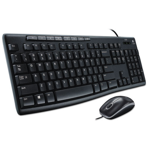 Low Profile Wired Keyboard and Mouse Combo - USB 2.0 Ergonomic Media Keyboard with HD Optical Mouse for PC, Laptop, Office & Gaming - Black (Perfect for Home Office, Workstations & Everyday Computing)
