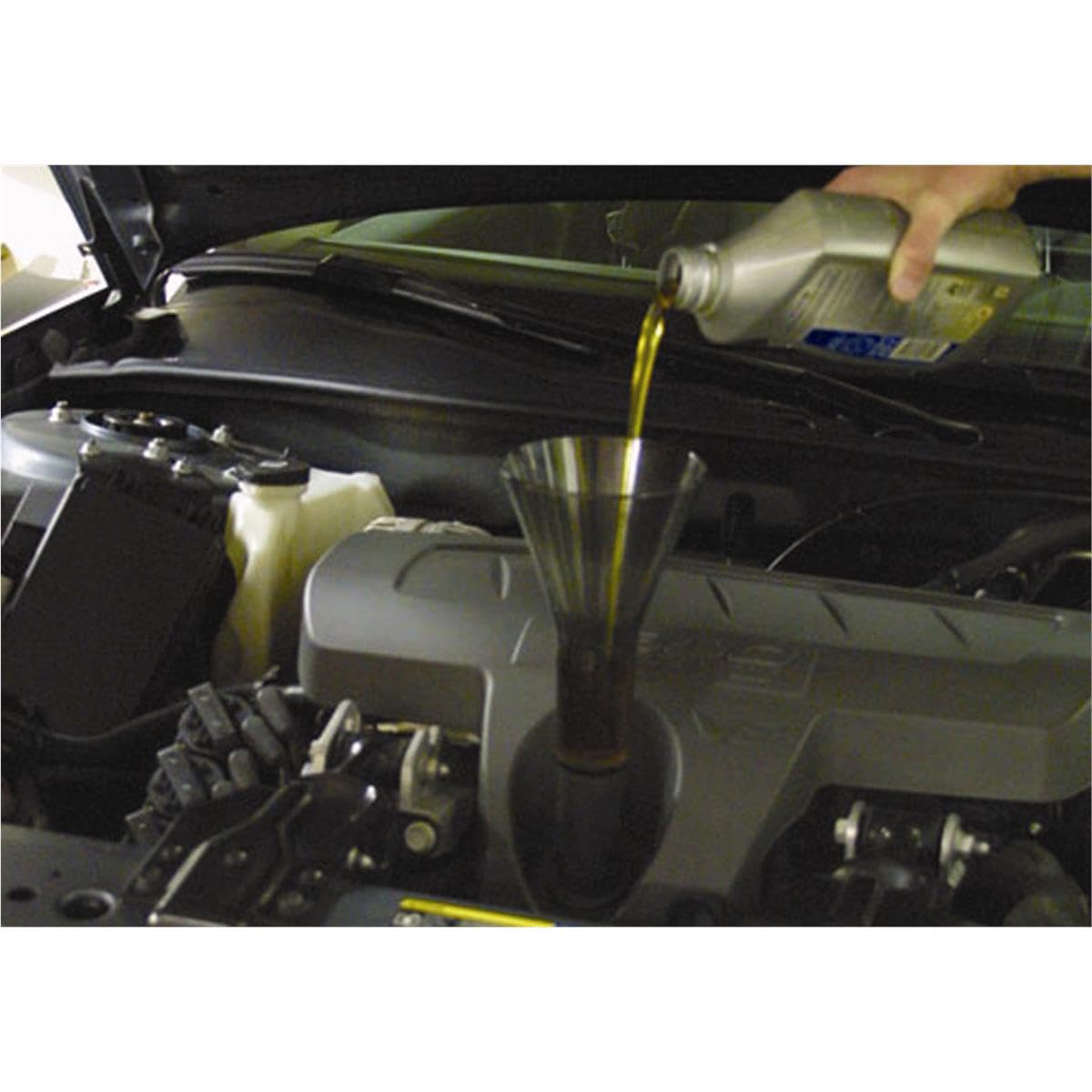 OFGMRD08 Ford & GM Engine Oil Filler Funnel - Universal Oil Change Tool for Chevy, Dodge, Jeep - Perfect for DIY Car Maintenance & Quick Oil Refills