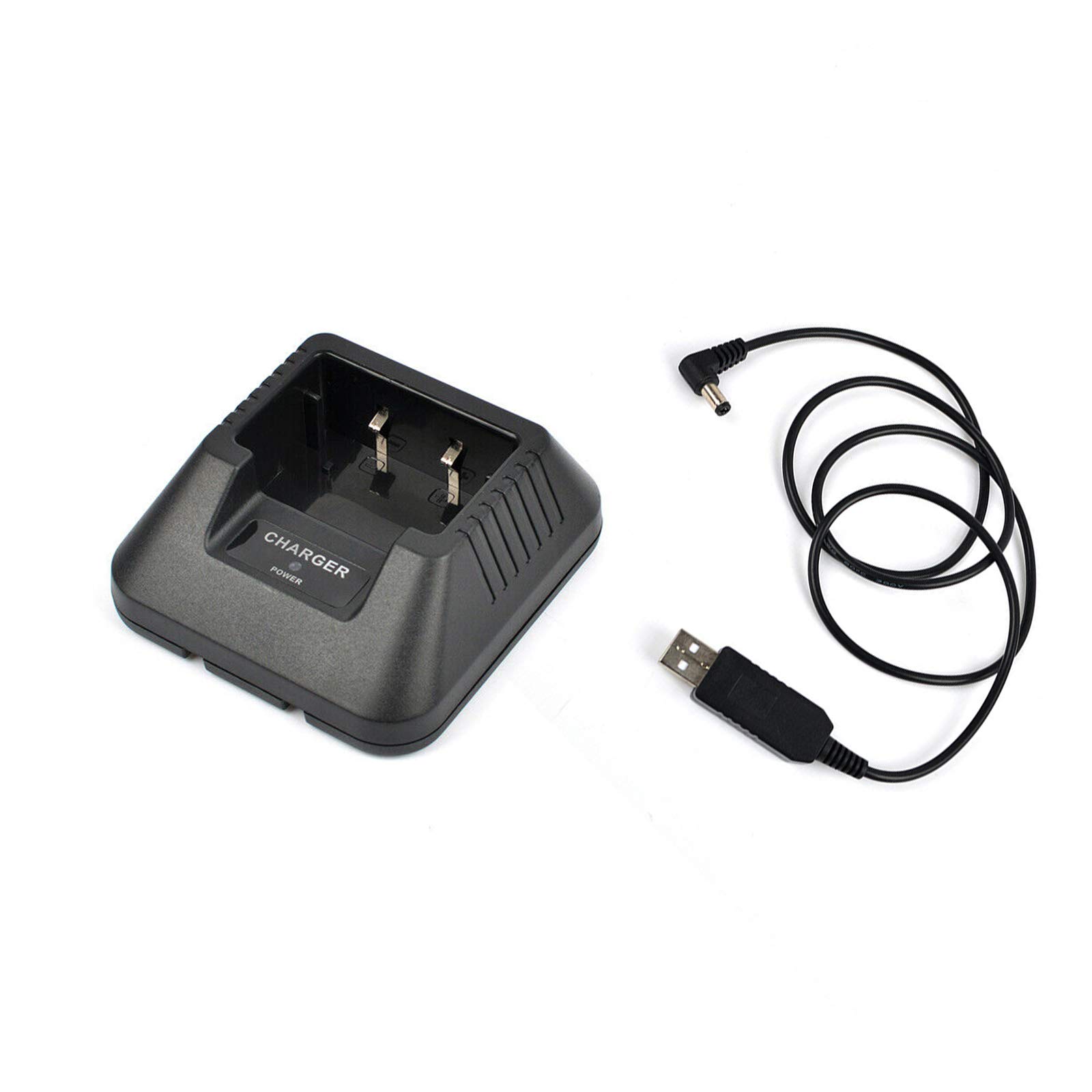Baofeng UV-5R Series Desk Charger with DC & USB Port - Compatible with UV-5RA/UV-5RB/UV-5RC/UV-5RD/UV-5RE/UV-5RE Plus Ham Radios - Perfect for Emergency Communication, Outdoor Adventures & Security Teams