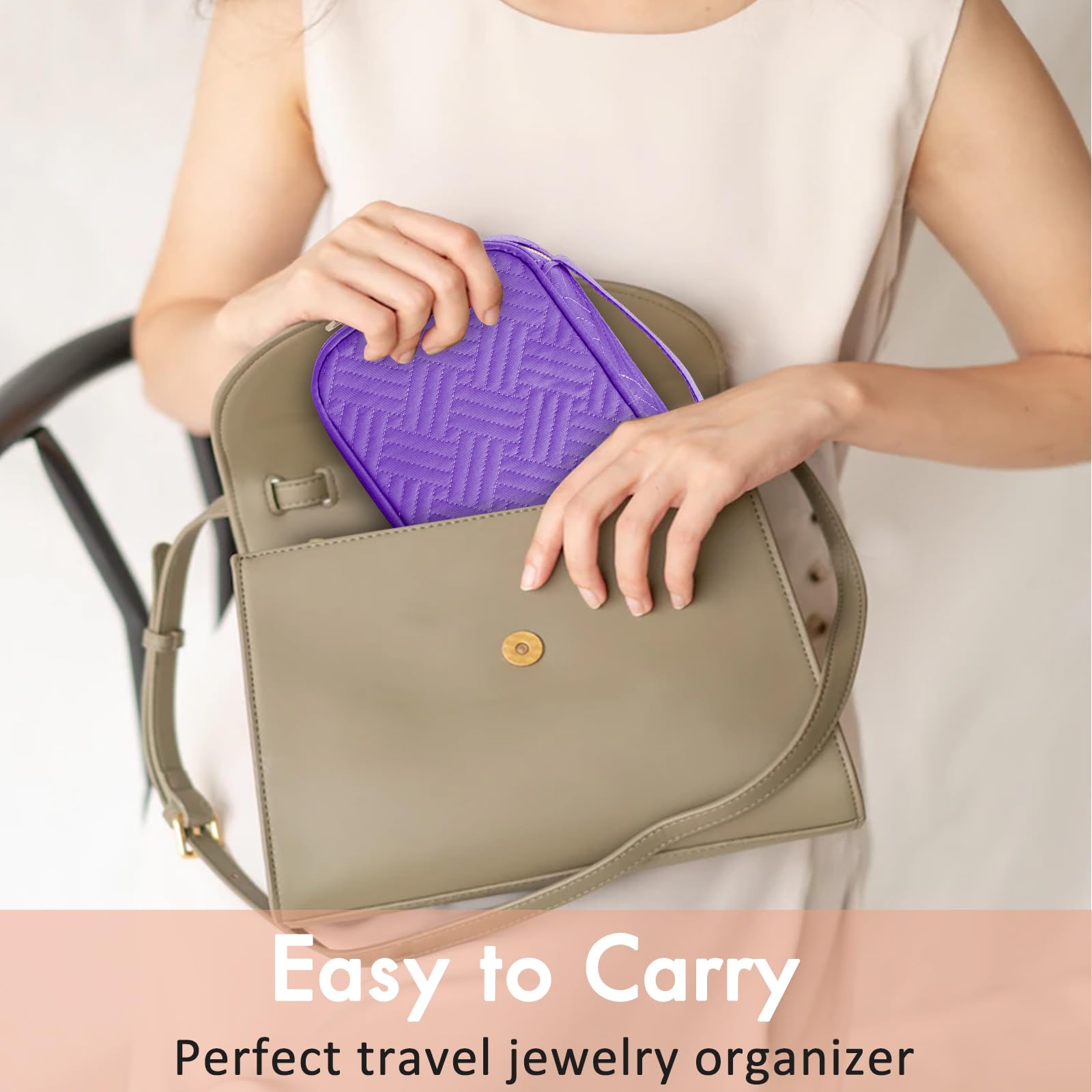 Compact Travel Jewelry Organizer Case - Tangle-Free Jewelry Holder for Necklaces, Earrings, Rings & Bracelets - Perfect for Vacation, Business Trips & Weekend Getaways