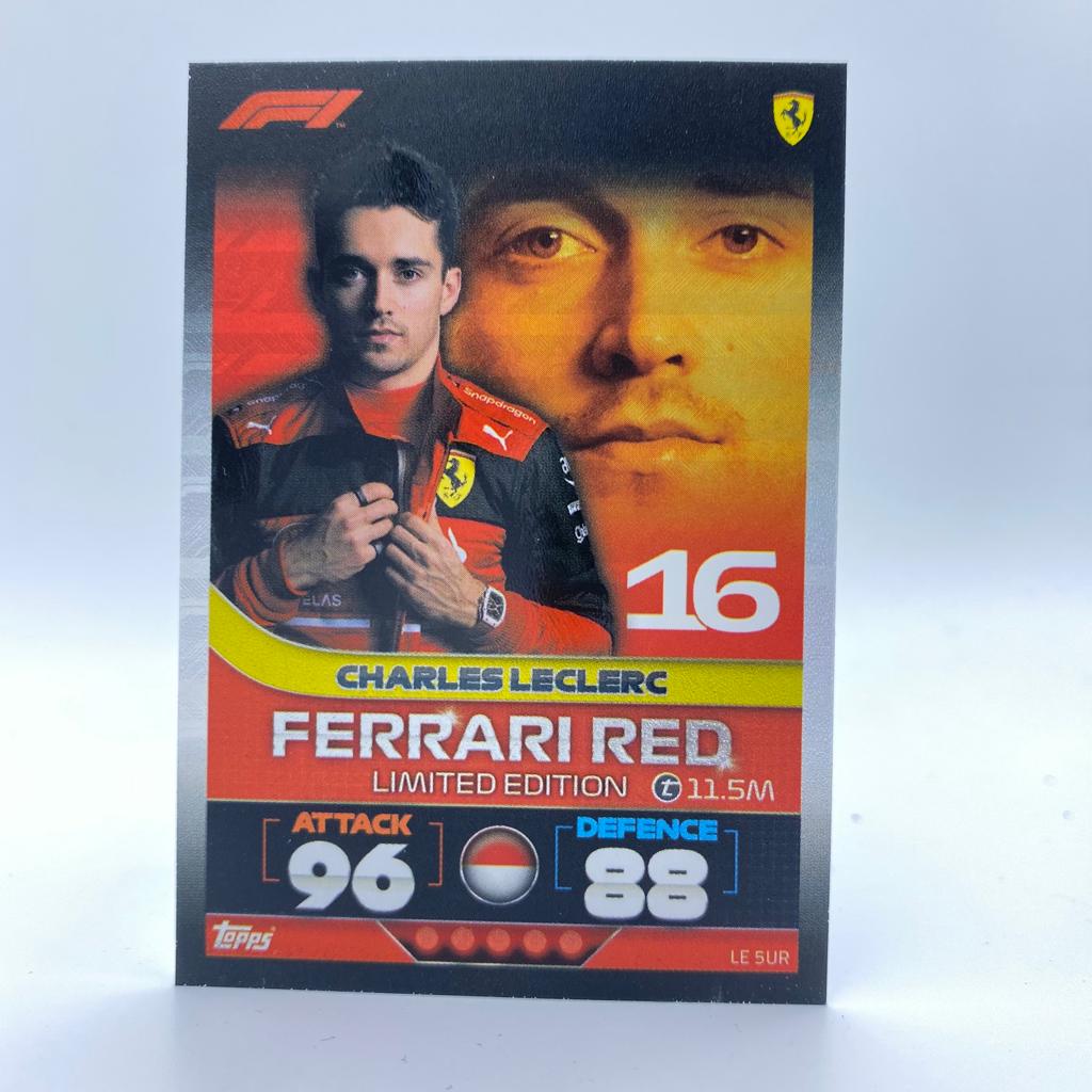 Charles Leclerc Ferrari Red #LE5UR Turbo Attax 2022 F1 Trading Card - Collectible Motorsports Memorabilia for Fans & Card Enthusiasts (Perfect for Display, Trading, and Gifts)