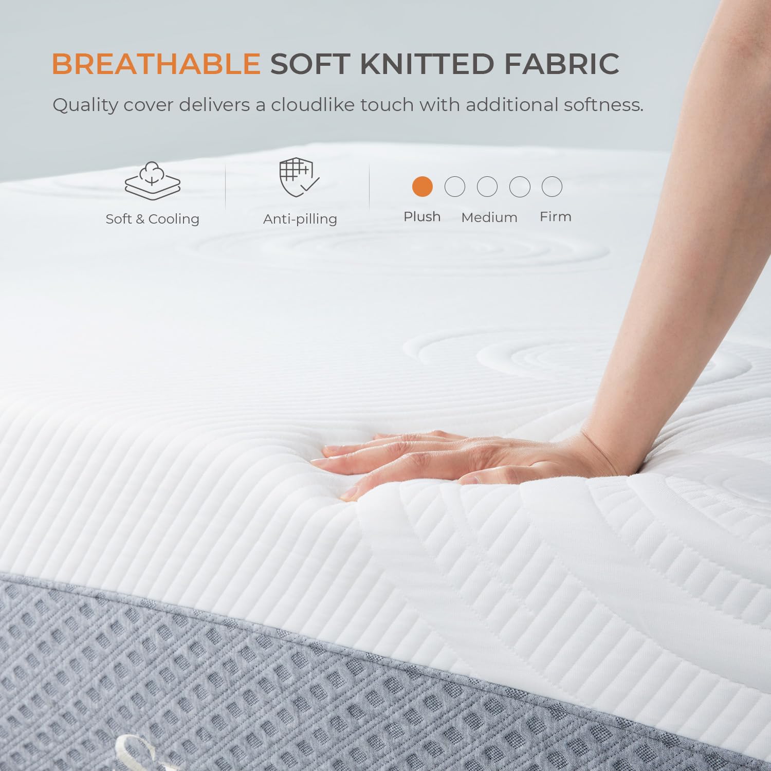 Sweetnight 12 Inch King Size Gel Memory Foam Mattress - Cooling Pressure Relief, Motion Isolation & Plush Support for Back Pain Relief - Mattress in a Box (Luna, Gray/White) - Perfect for Master Bedrooms, Guest Rooms & Apartment Living