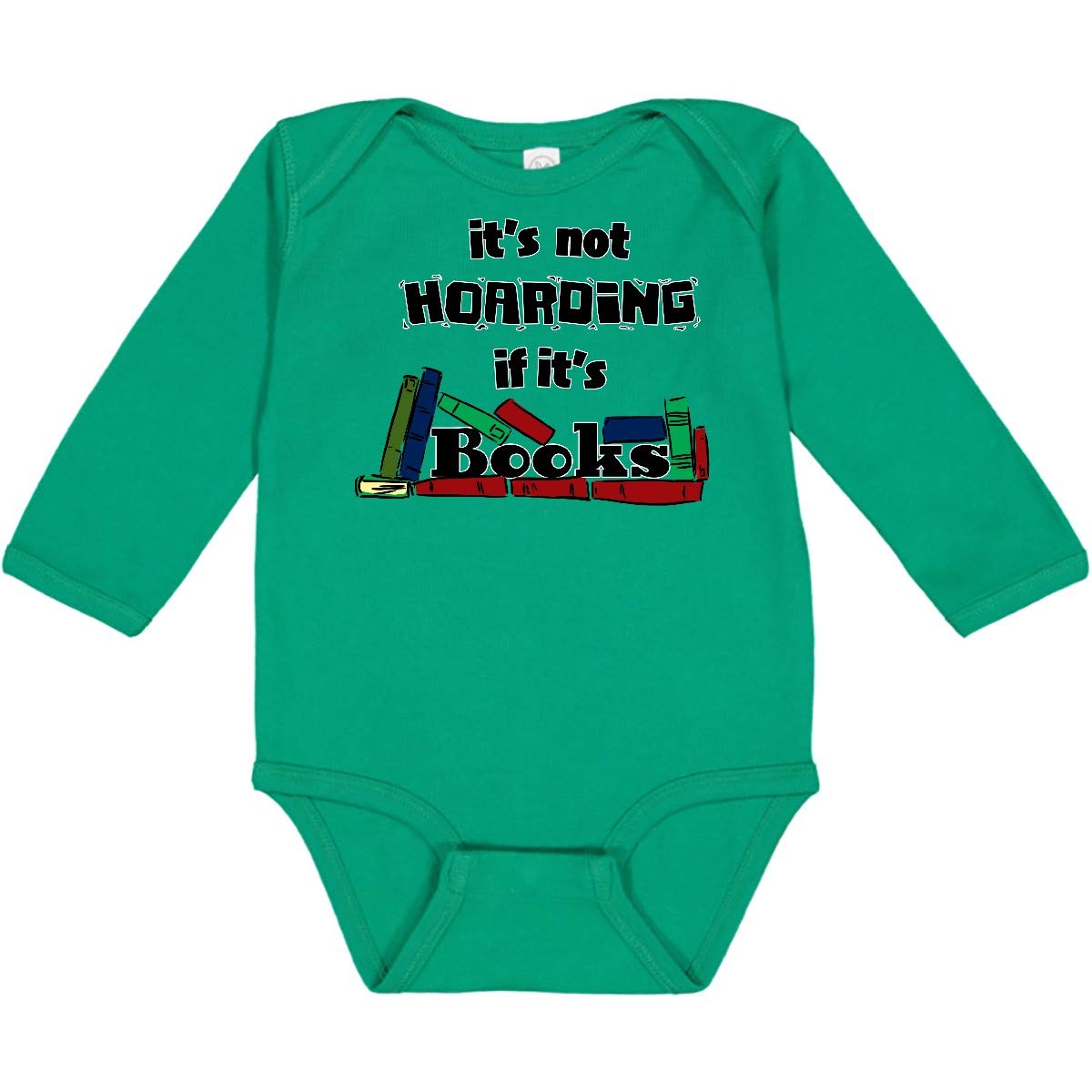 Inktastic It's Not Hoarding If It's Books Long Sleeve Baby Bodysuit - Perfect for Book Lovers & Reading Enthusiasts