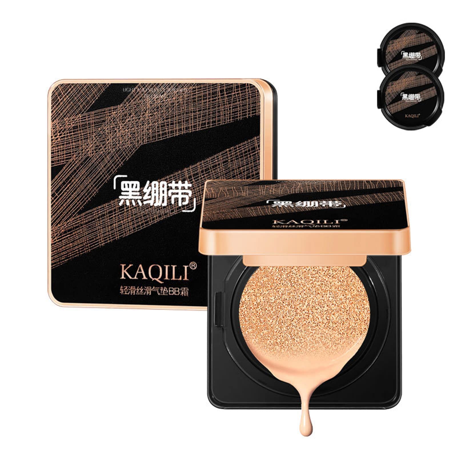 Long-Lasting Waterproof Gold Concealer Air Cushion BB Cream - Full Coverage Foundation for Flawless Skin | Perfect for Daily Makeup, Special Occasions & On-The-Go Touch-Ups