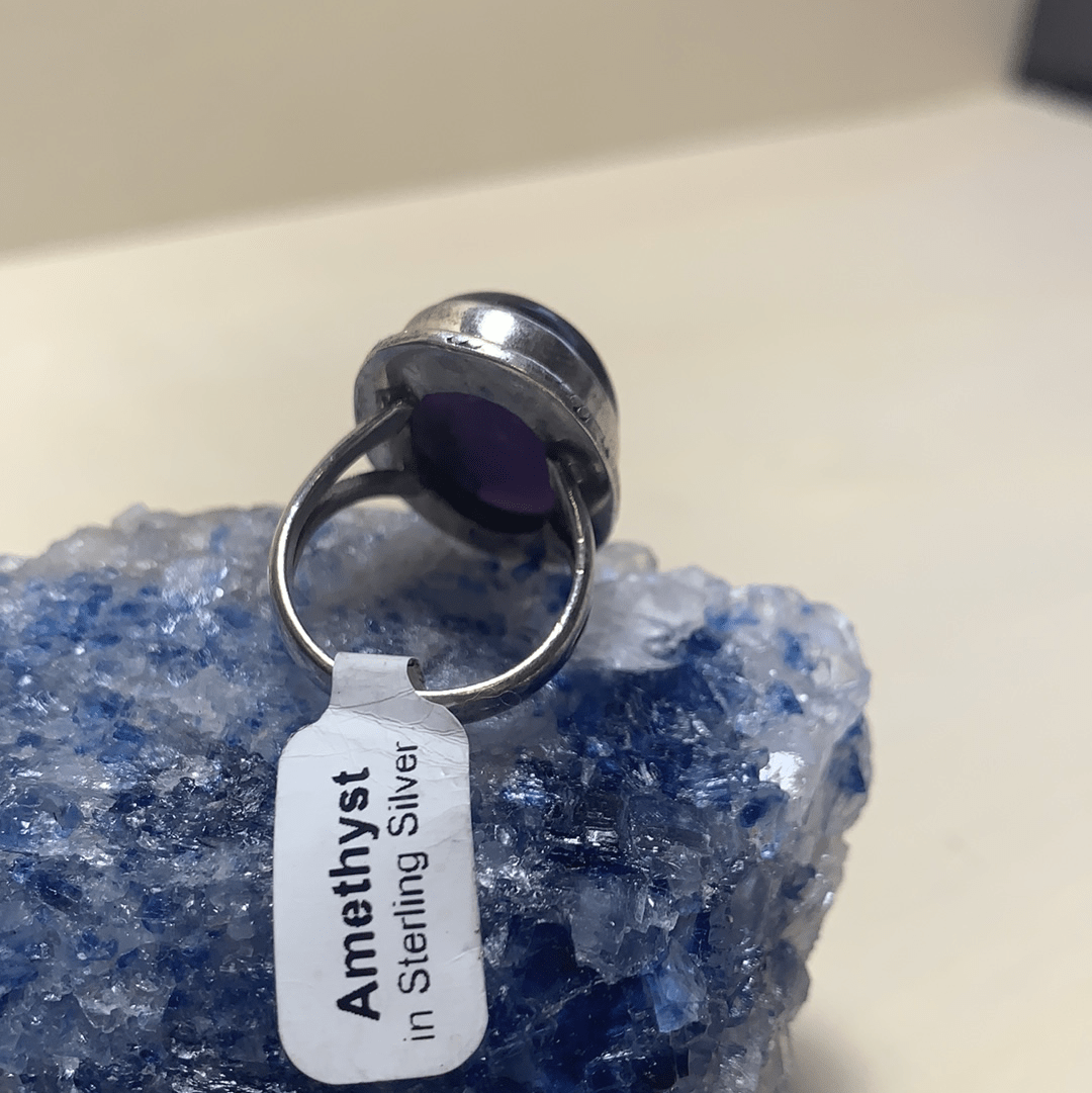 Natural Amethyst Sterling Silver Ring for Women Size 6.75 - Elegant Purple Gemstone Jewelry Gift for Birthday, Anniversary & Everyday Wear