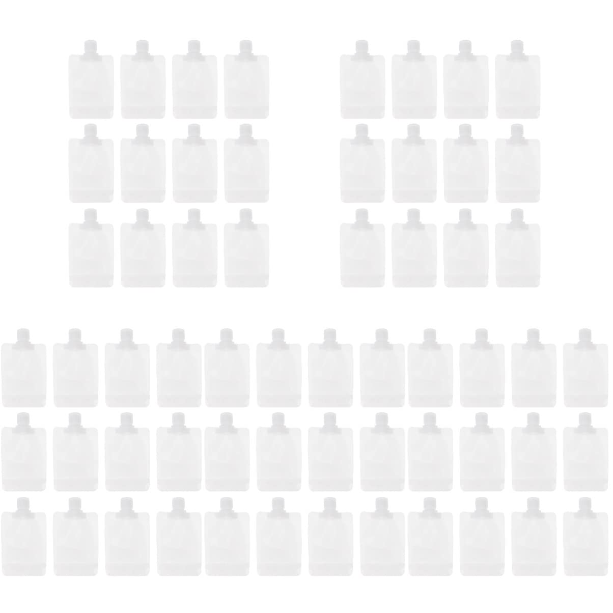 FRCOLOR 60-Pack Travel Lotion Containers - Leakproof & Portable Squeezable Cosmetic Pouches for Shampoo, Lotion & Toiletries - Perfect for Air Travel, Camping & Gym Essentials
