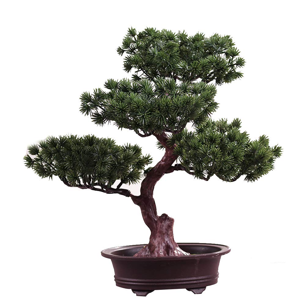 Artificial Bonsai Tree - Realistic Plastic Potted Plant for Desk & Home Decor | Fade-Resistant, No Watering Needed | Perfect for Office, Living Room & Zen Decor (Type 3)